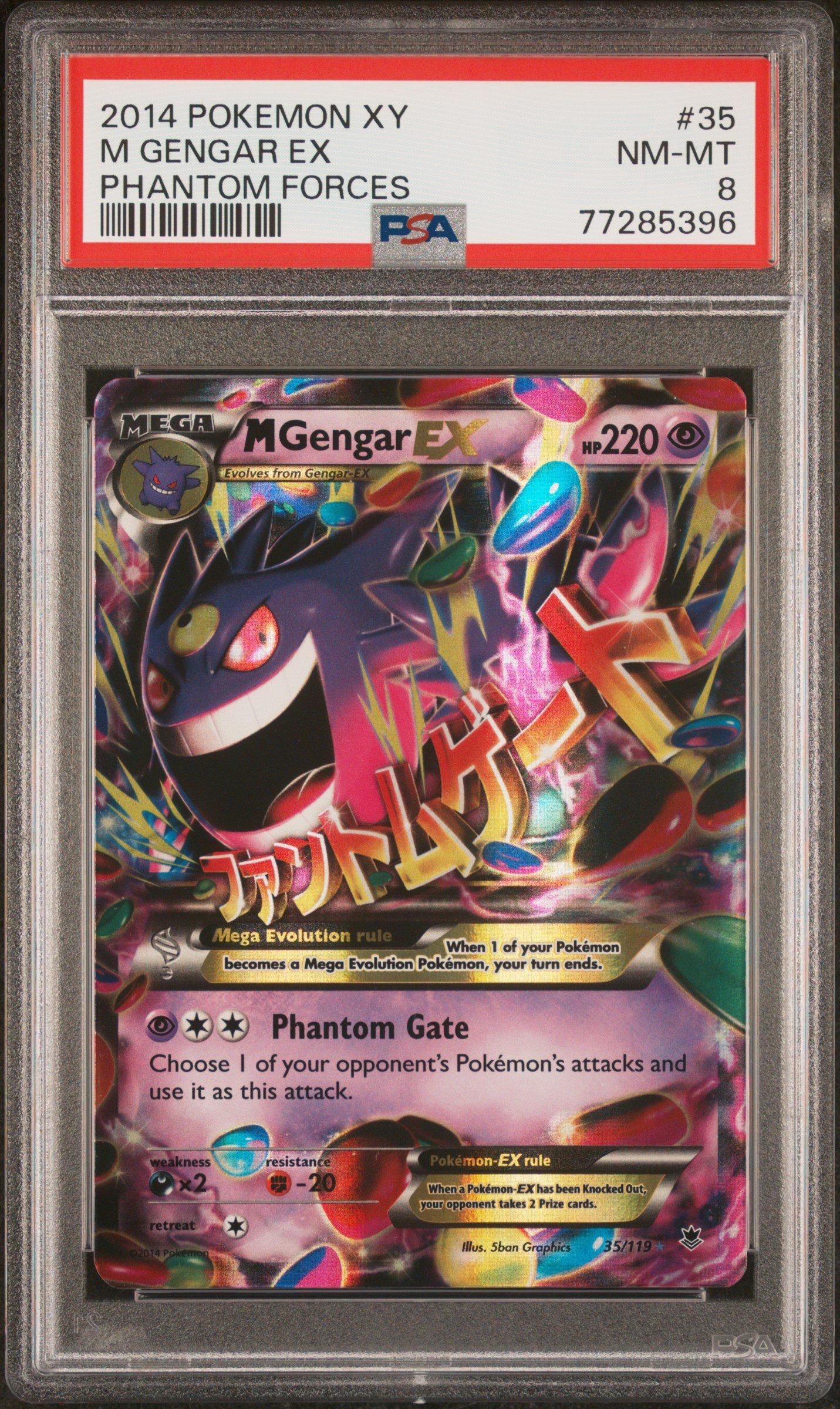 2014 Pokemon Xy Phantom Forces 35 M Gengar Ex PSA 8 Graded Card