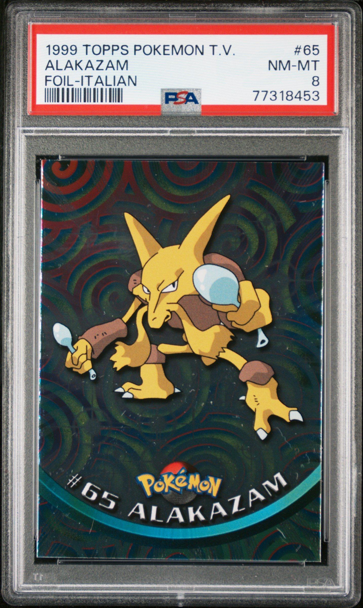 1999 Topps Pokemon Tv 65 Alakazam Foil-italian PSA 8