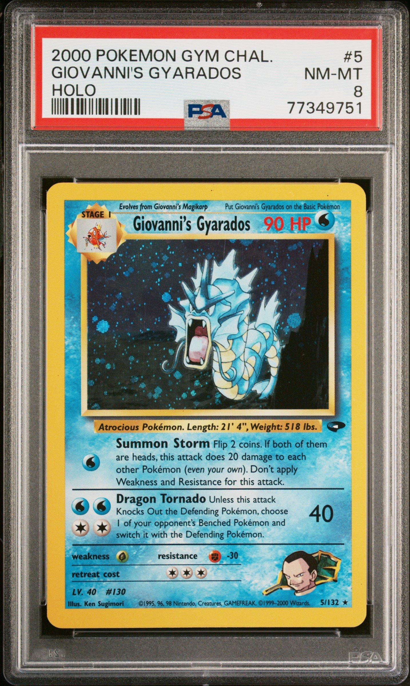 2000 Pokemon Gym Challenge 5 Giovanni's Gyarados Holo PSA 8