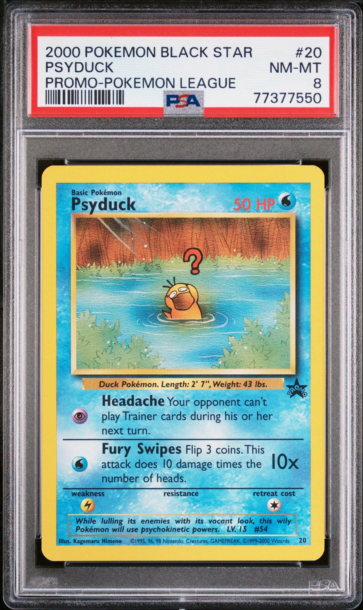 2000 Pokemon Promo Black Star 20 Psyduck Pokemon League PSA 8