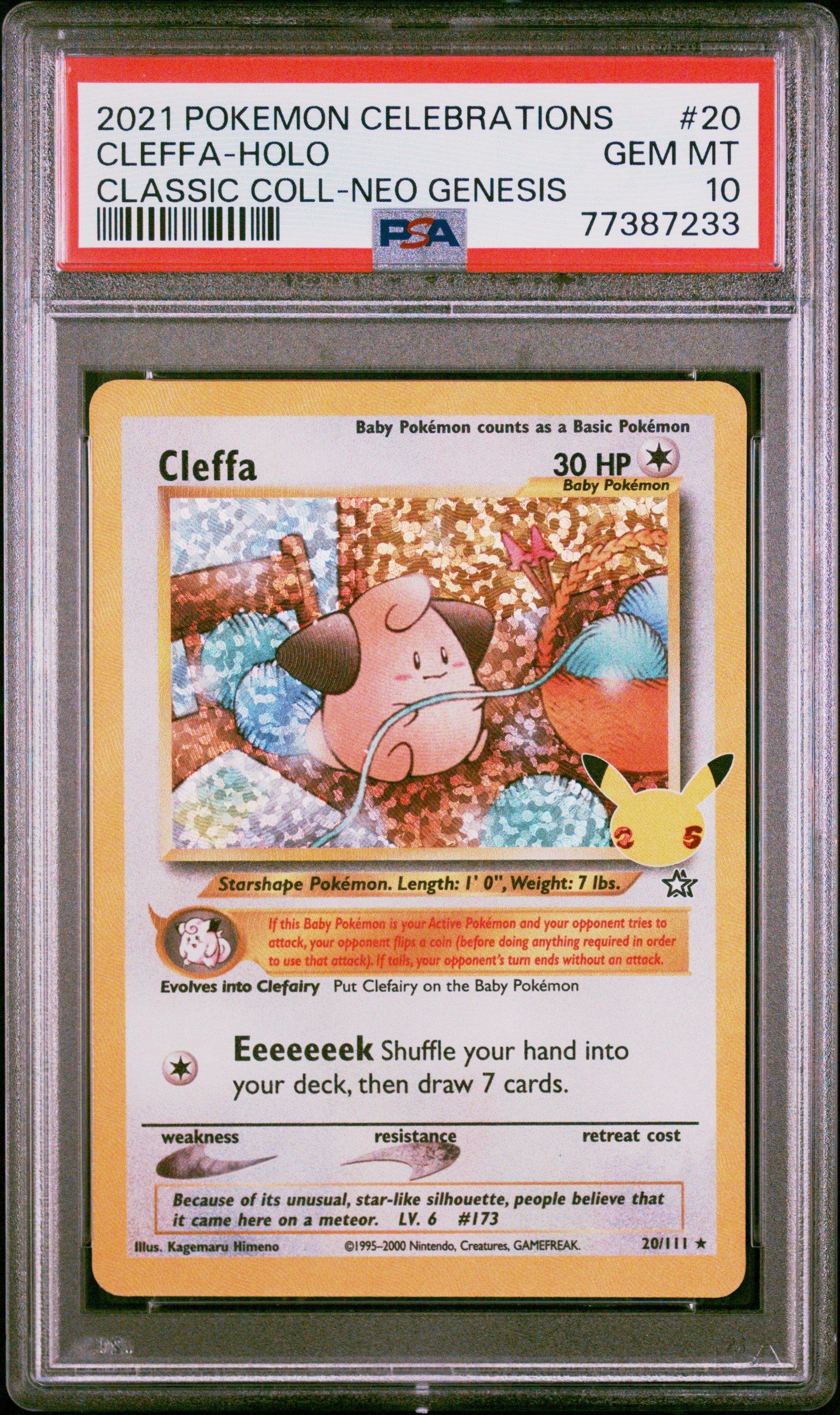 2021 Pokemon Celebrations Classic Collection 20 Cleffa-holo PSA 10