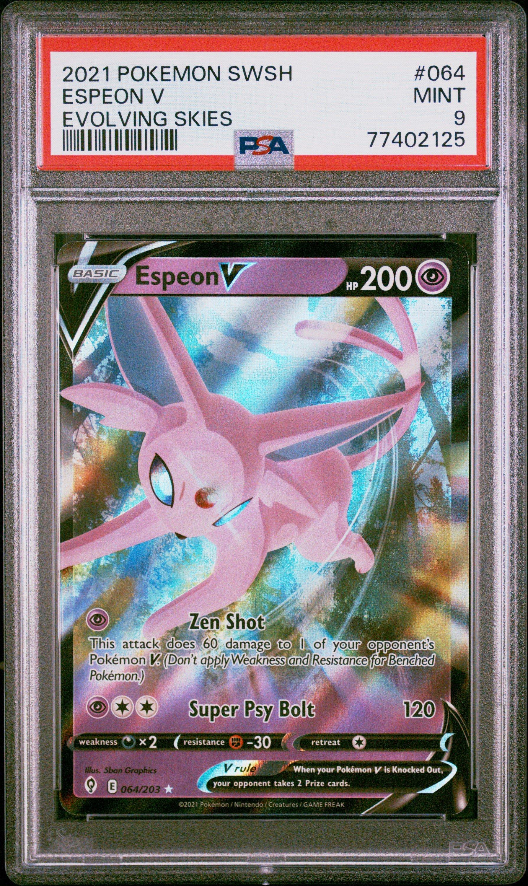 2021 Pokemon Sword & Shield Evolving Skies 064 Espeon V PSA