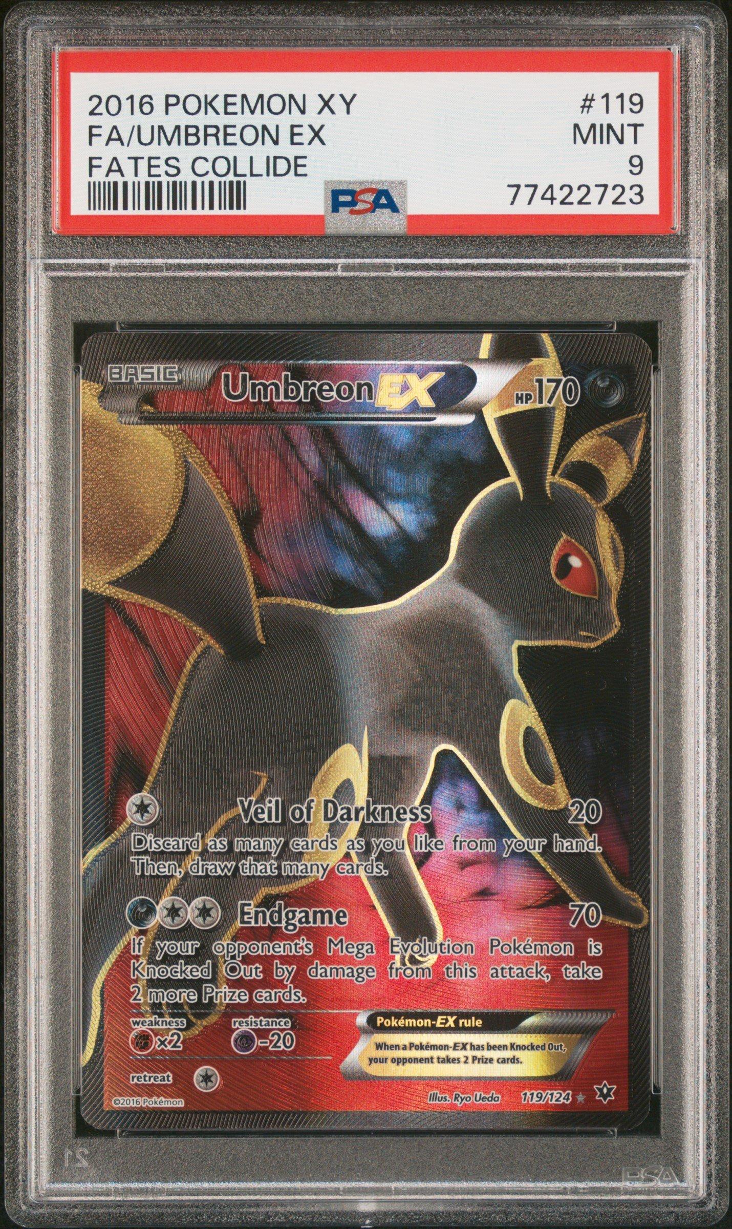2016 Pokemon Xy Fates Collide 119 Full Art/umbreon Ex PSA 9 Graded