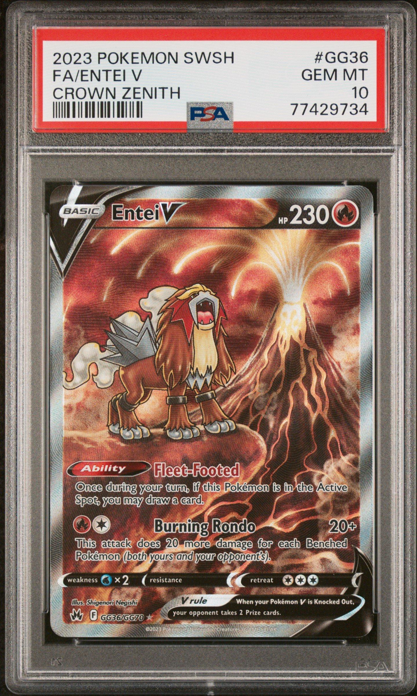 2023 Pokemon Sword And Shield Crown Zenith Gg36 Full Art/entei V