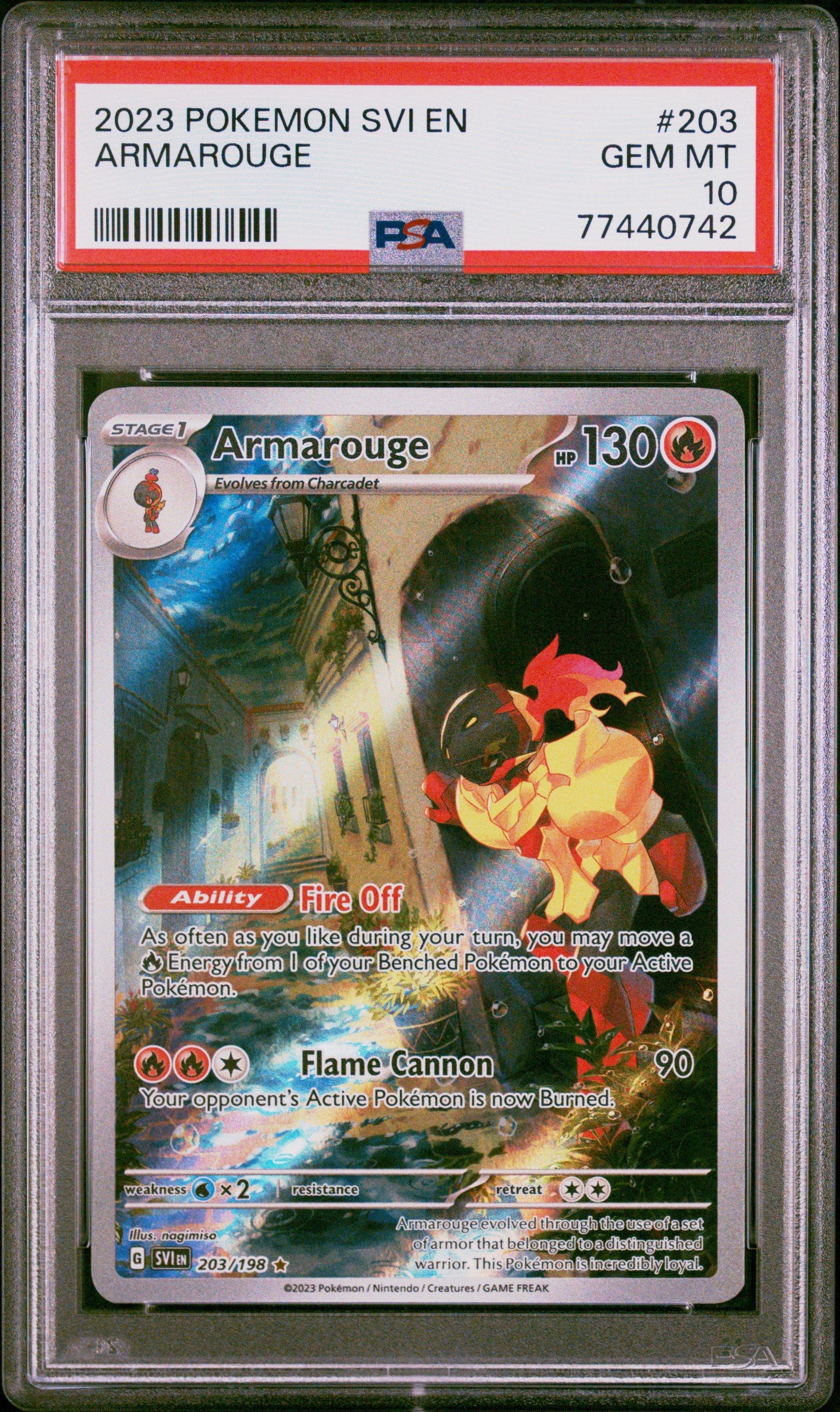 2023 Pokemon Svi En-scarlet & Violet 203 Armarouge Illustration Rare PSA