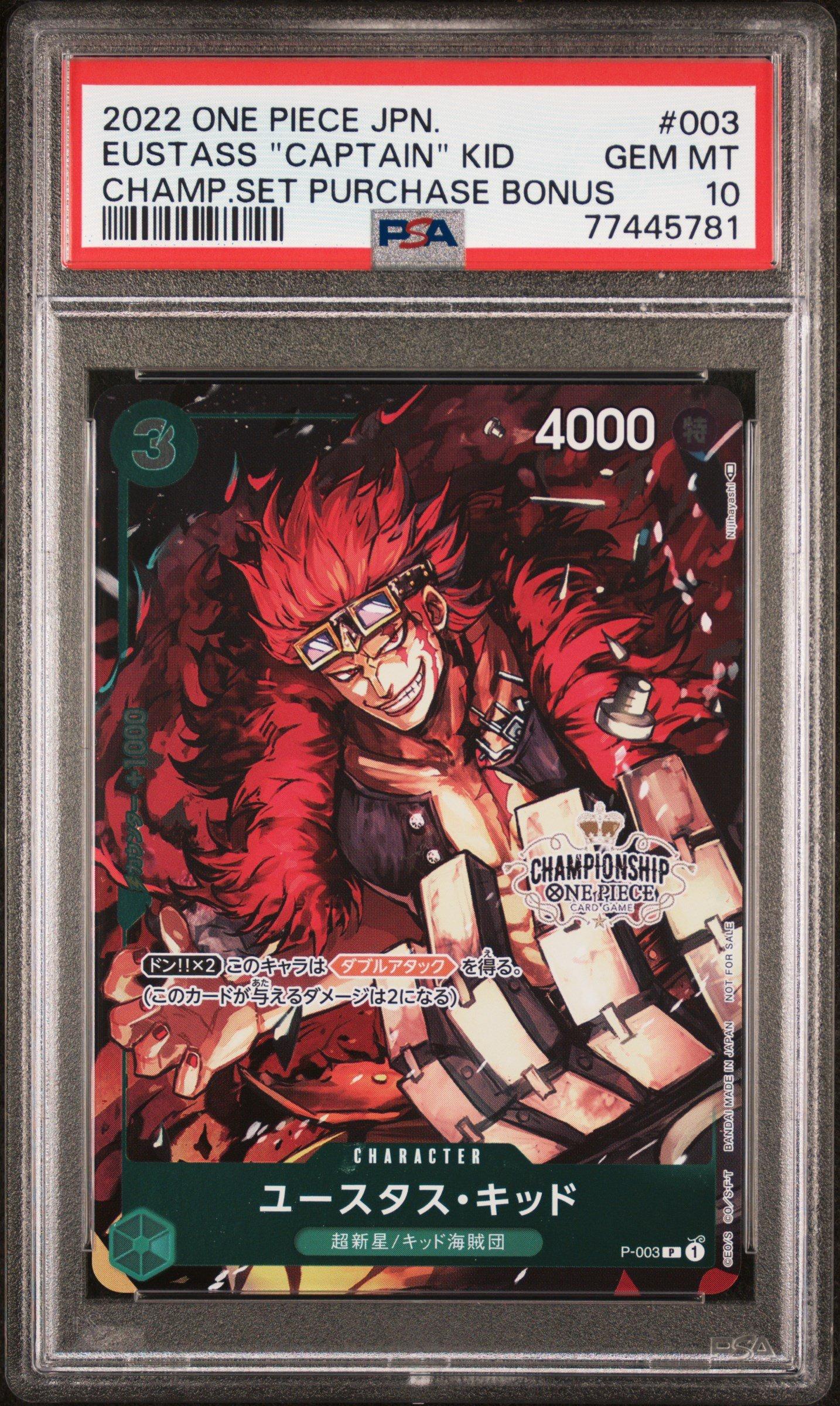 2022 One Piece Japanese Promos 003 Eustass "captain" Kid Championship Set  2022 Purchase Bonus PSA 10 Graded Card | GameStop