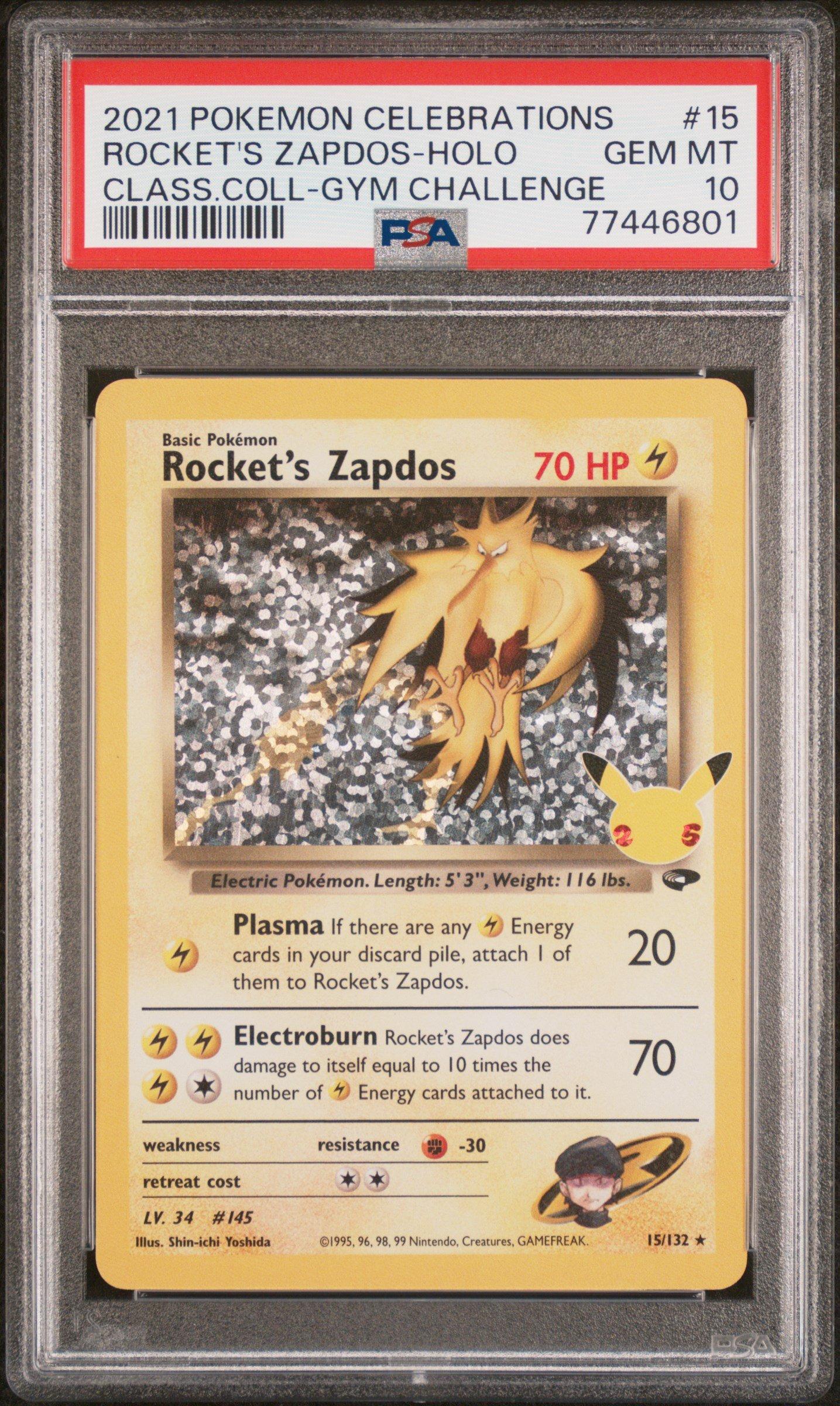 zoo new year’s celebrations psa10 2021 Pokemon Celebrations Classic Collection 15 Rocket's Zapdos