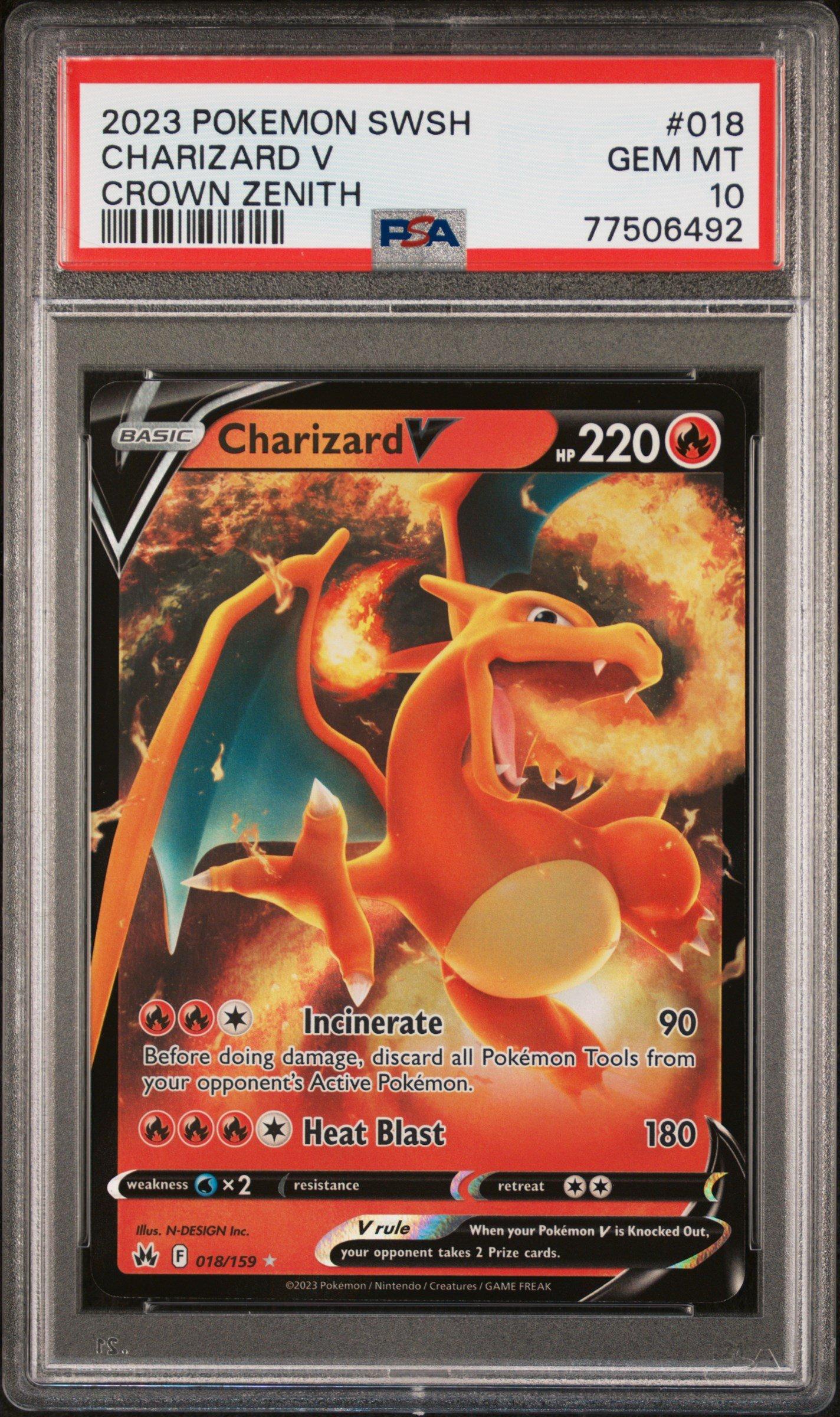 2020 Pokémon Charizard V PSA 10 2020 Pokemon SWSH Full Art Charizard V PSA 10 Shiny Champion's