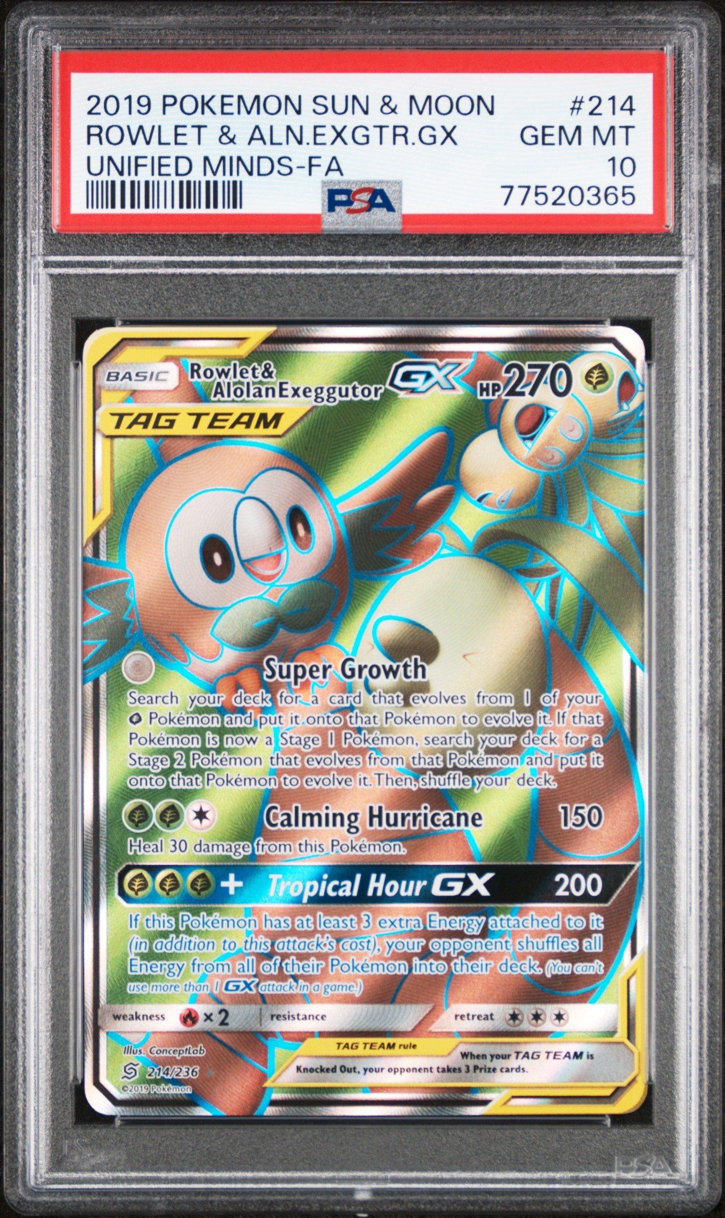 2019 Pokemon Sun & Moon Unified Minds 214 Full Art/rowlet & Alolan