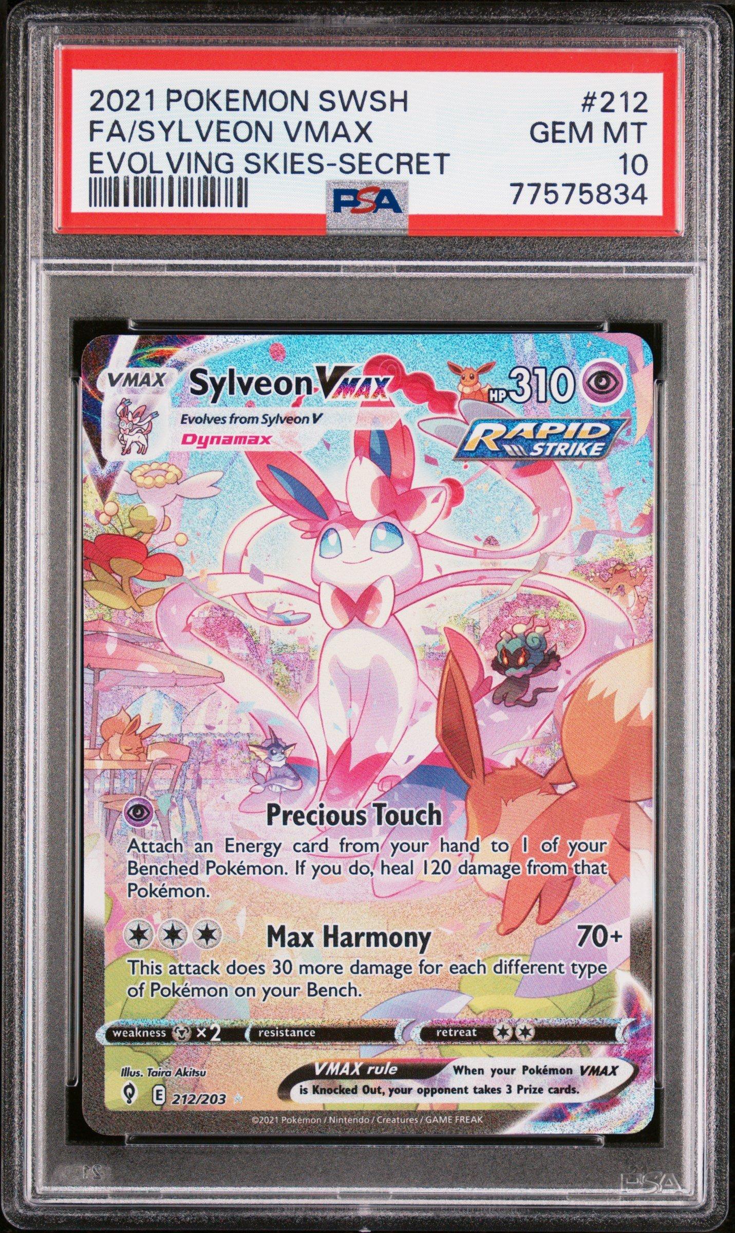 2021 Pokemon Sword & Shield Evolving Skies 212 Fa/sylveon Vmax PSA 10 ...