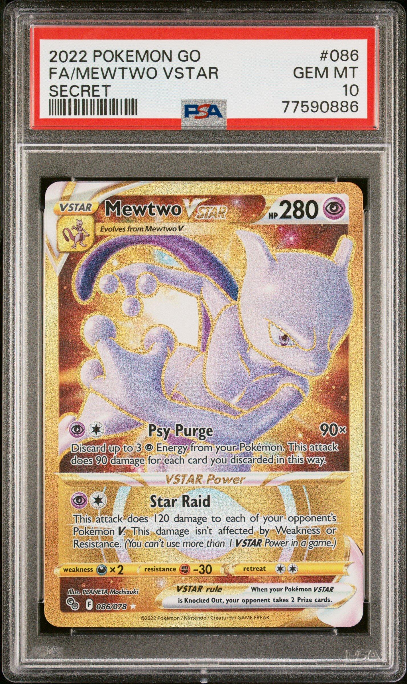 2022 Pokemon Go 086 Full Art/mewtwo Vstar Secret PSA 10 Graded