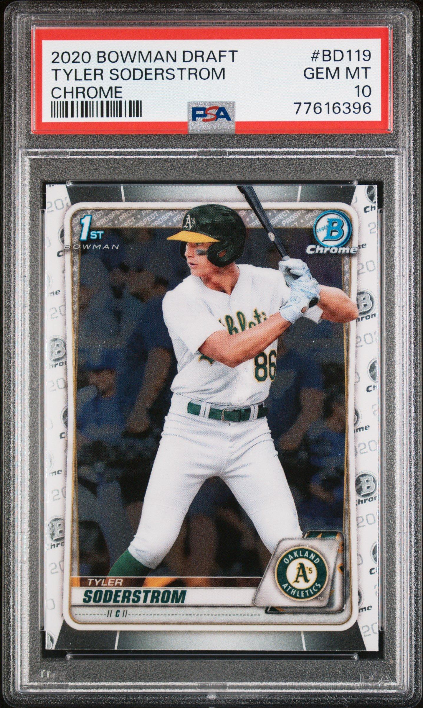 2020 Bowman Draft Bd119 Tyler Soderstrom Chrome PSA 10 Graded Card 