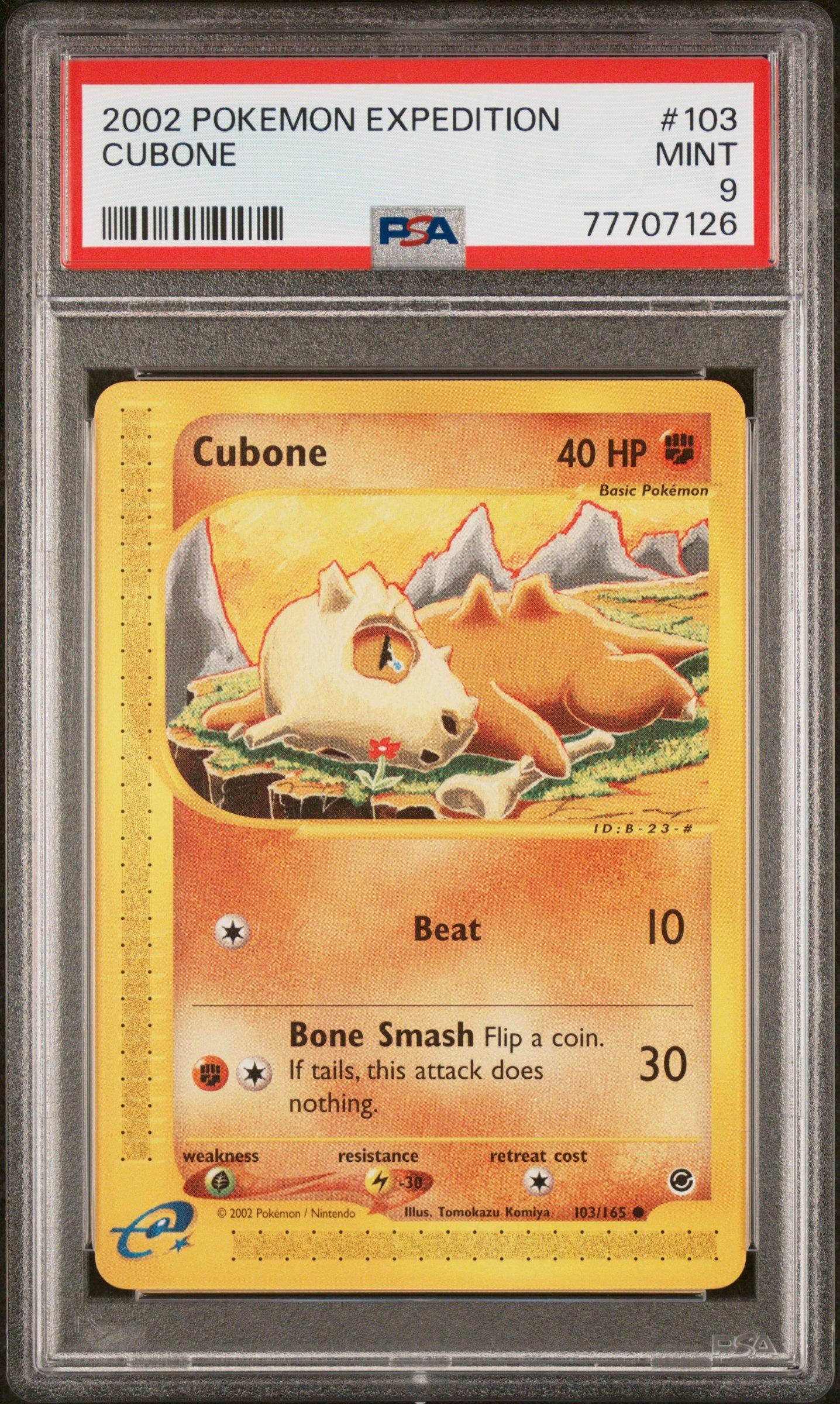 2002 Pokemon Expedition 103 Cubone PSA 9