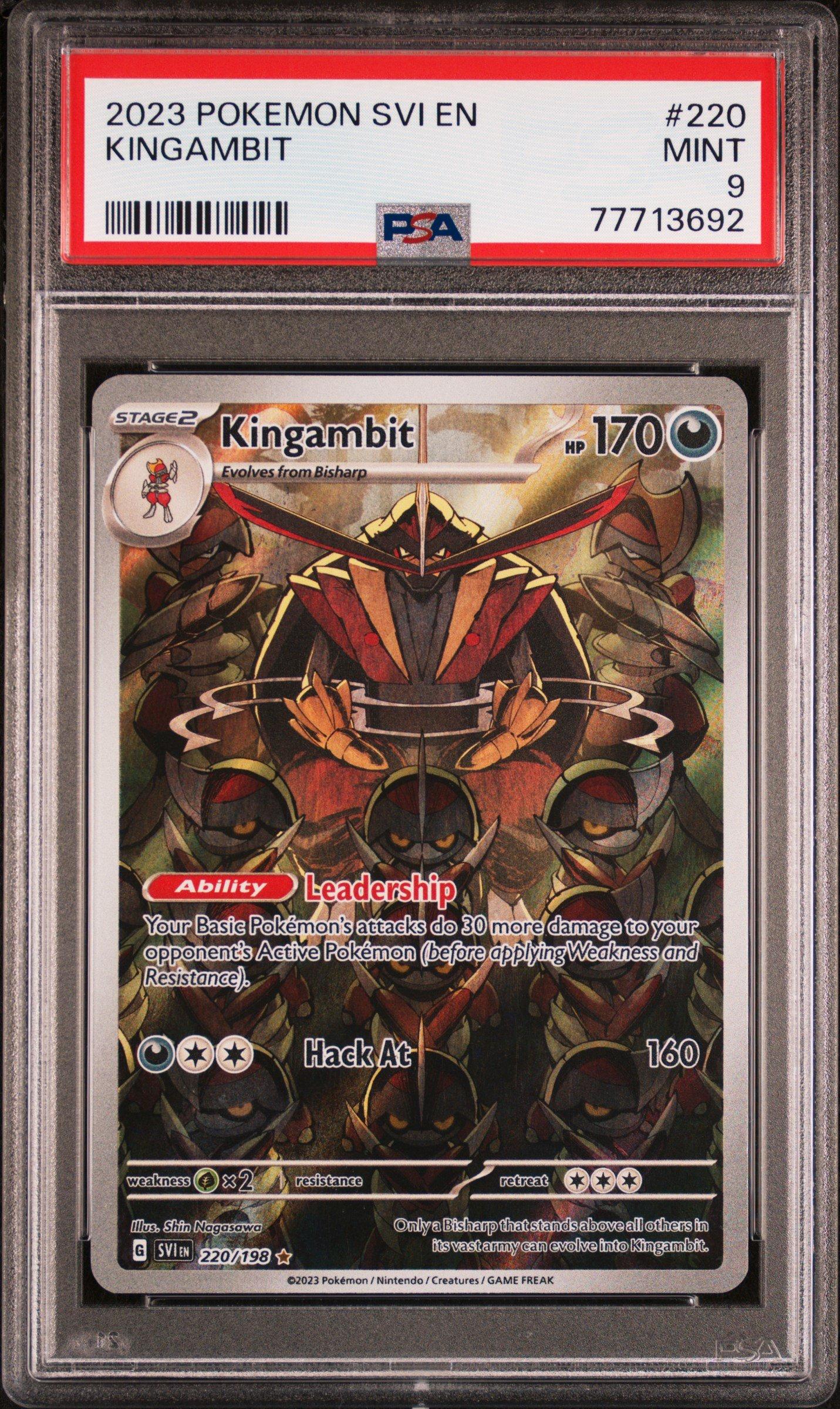 2023 Pokemon Svi En-scarlet & Violet 220 Kingambit Illustration Rare PSA