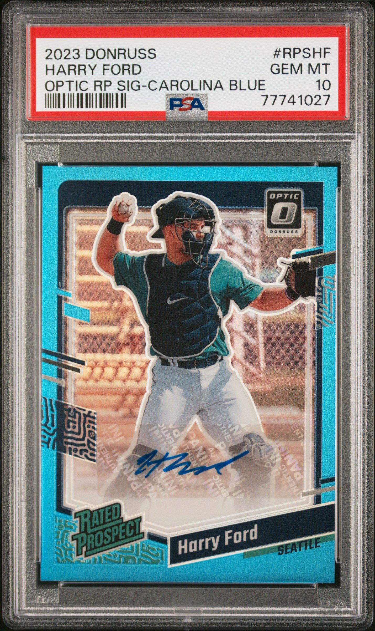 2023 Panini Donruss Optic Rated Prospect Signatures Rpshf Harry Ford Carolina Blue PSA 10