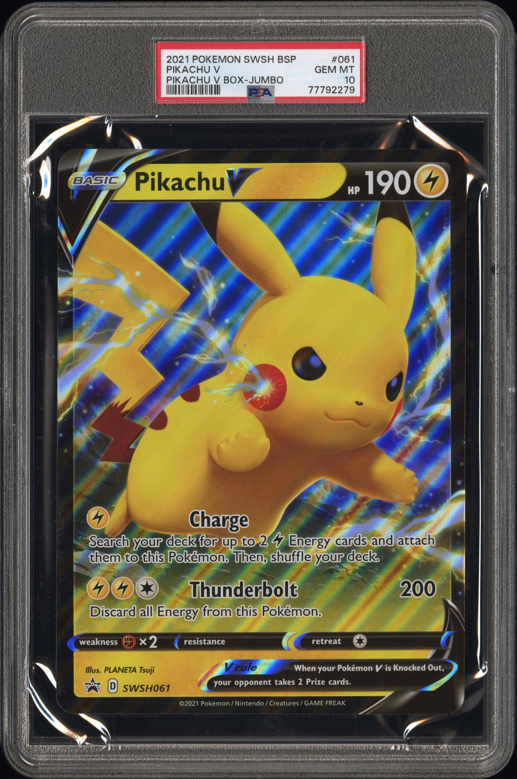 2021 Pokemon Swsh Black Star Promo 061 Pikachu V Pikachu V Box-jumbo PSA 10