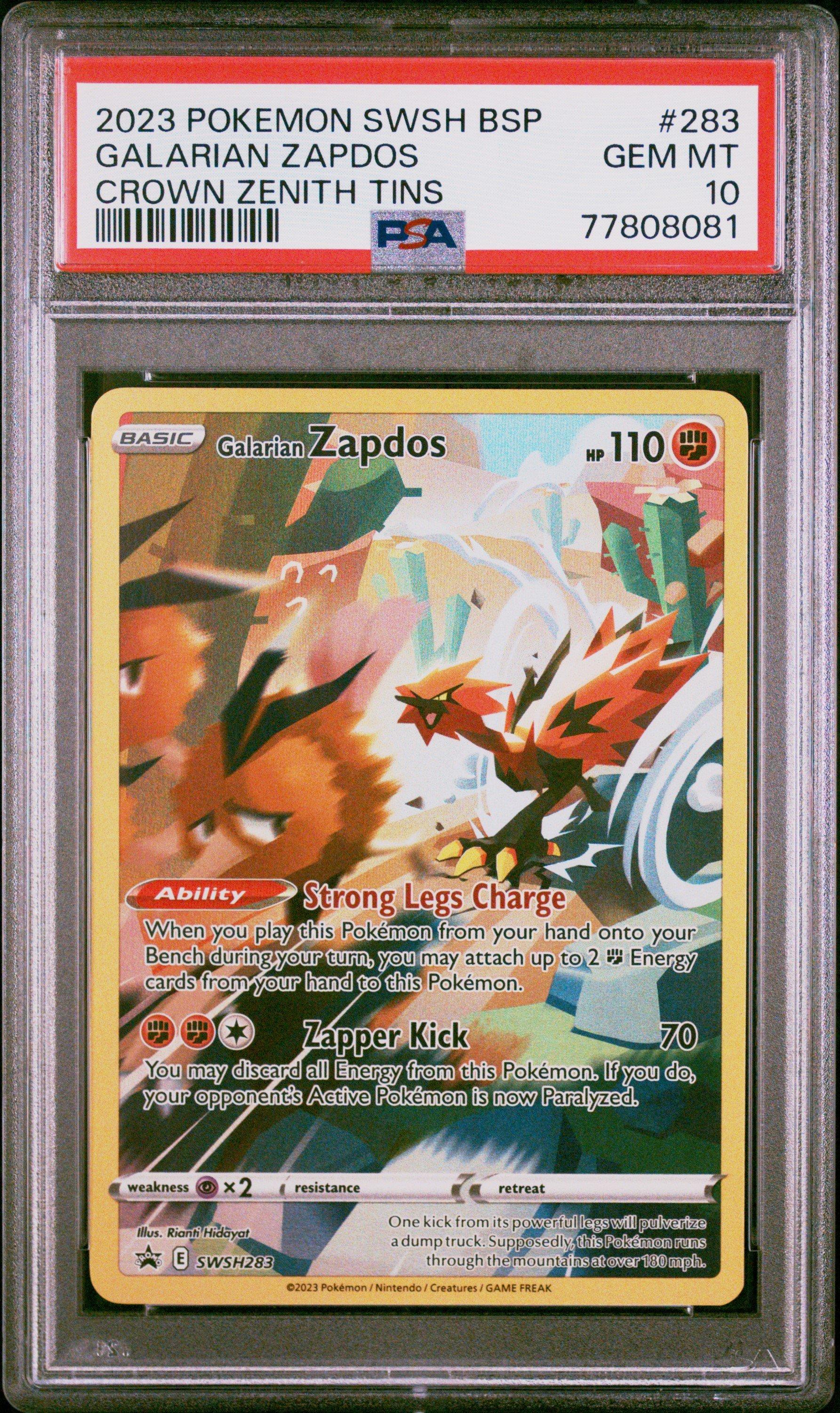 2023 Pokemon Swsh Black Star Promo 283 Galarian Zapdos Crown