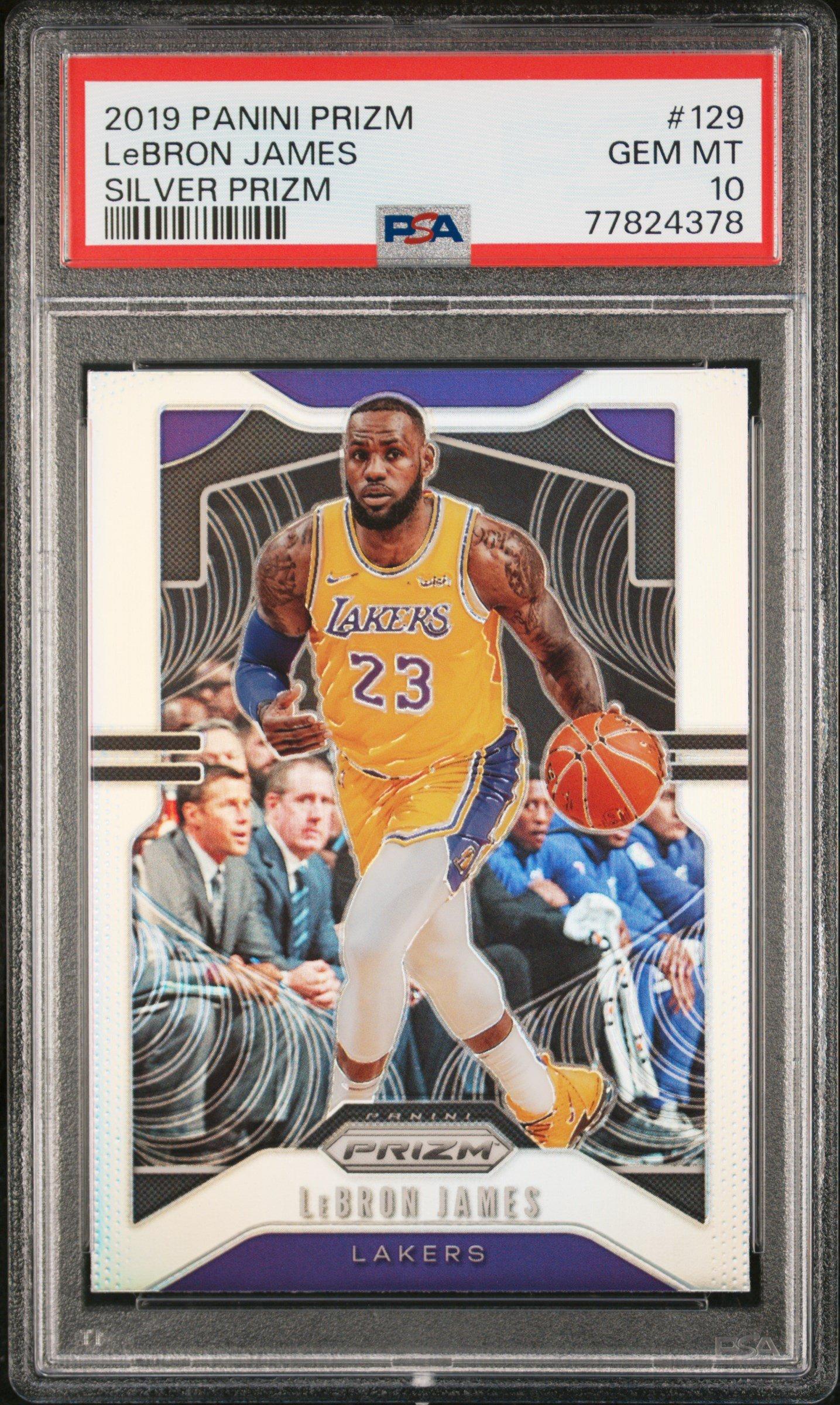 2019 Panini Prizm 129 Lebron James Silver Prizm PSA 10 Graded Card 