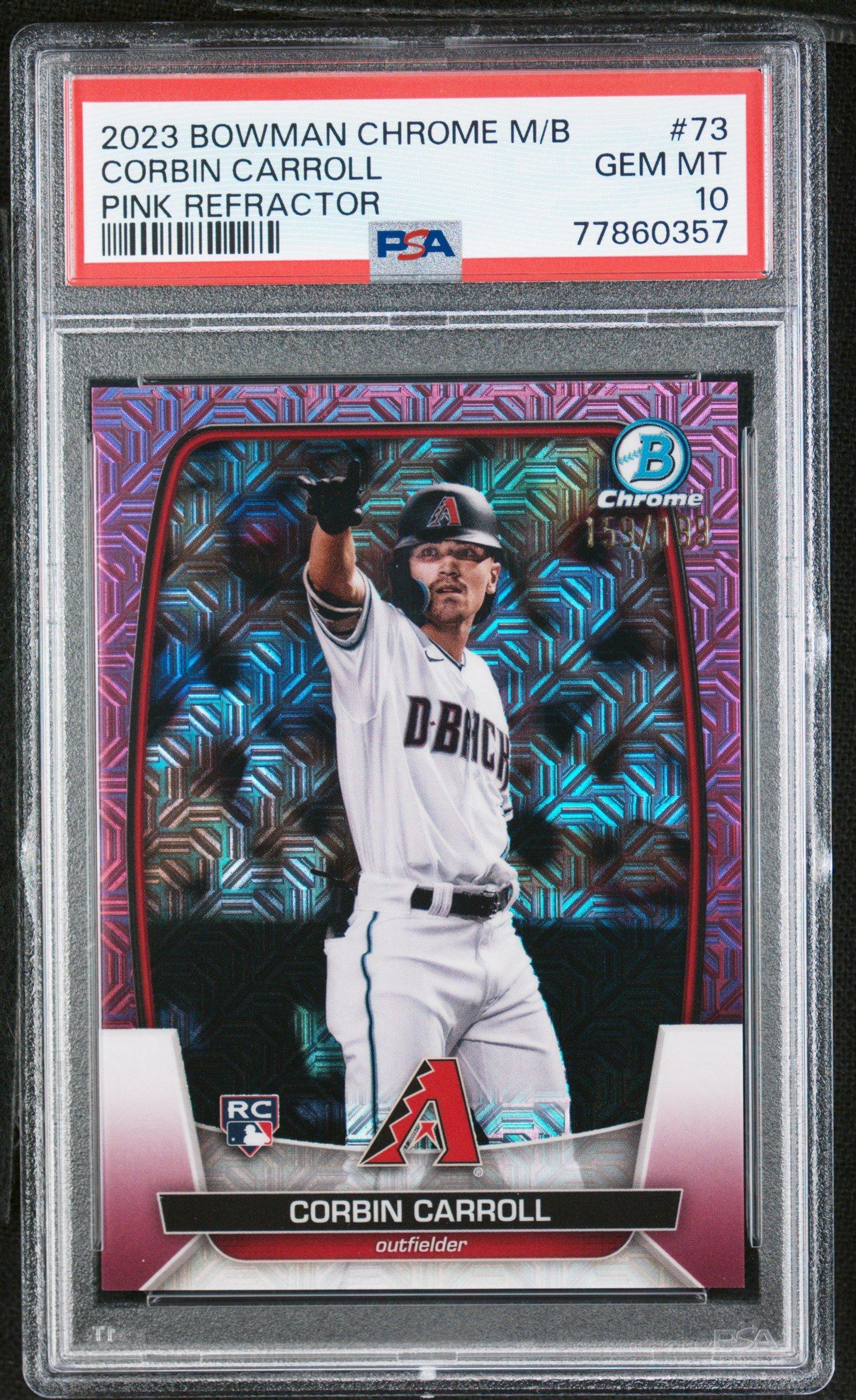 2023 Bowman Mega Box Chrome 73 Corbin Carroll Pink Refractor PSA 10
