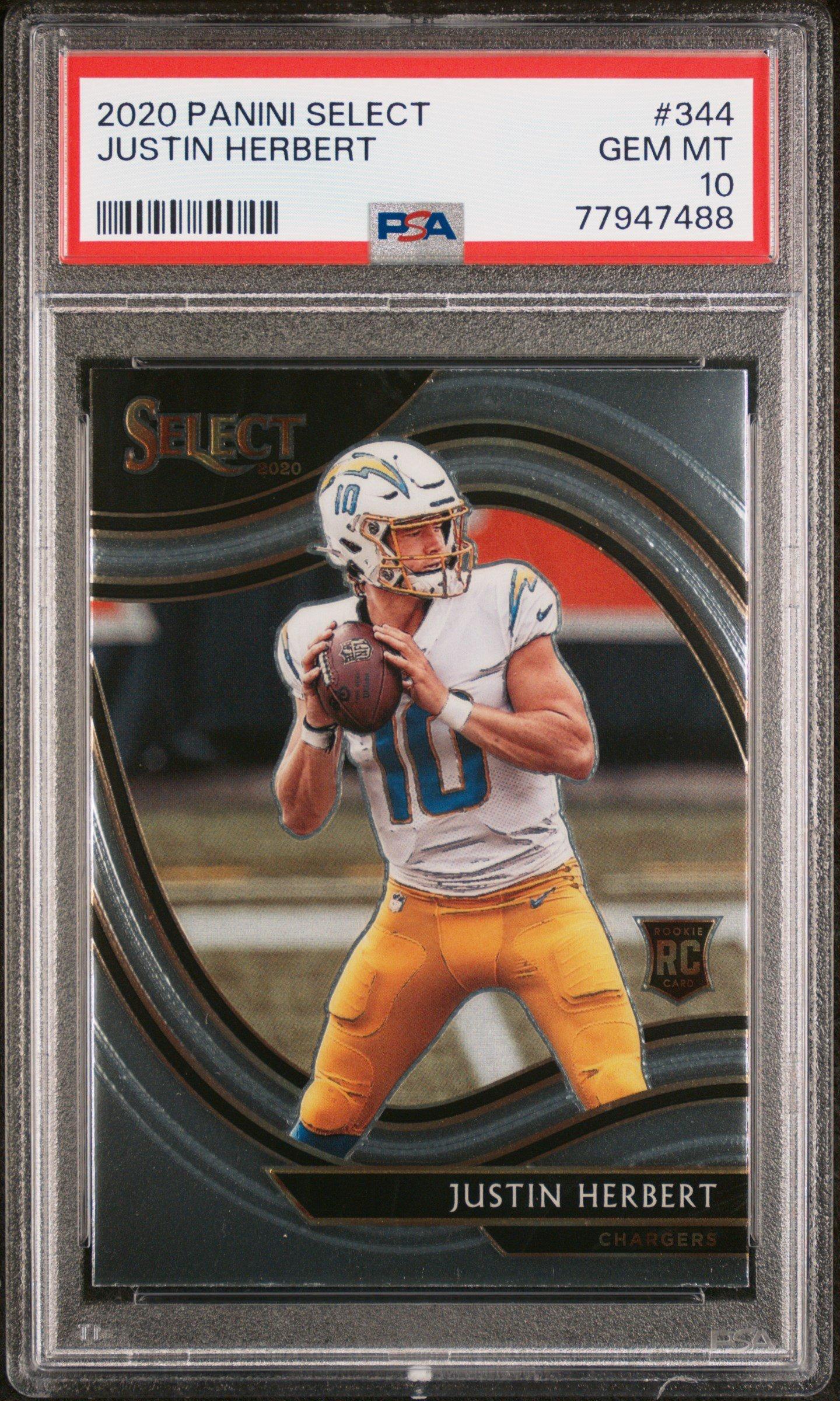 2020 Panini Select Justin Herbert Rookie on sale PSA 10