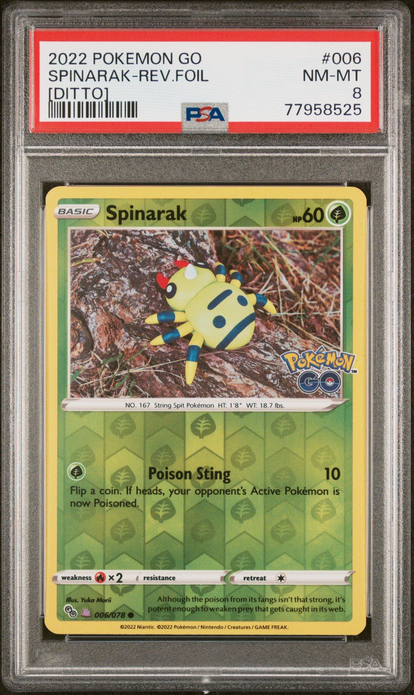 2022 Pokemon Go 006 Spinarak-reverse Foil [ditto] PSA 8 Graded Card |  GameStop