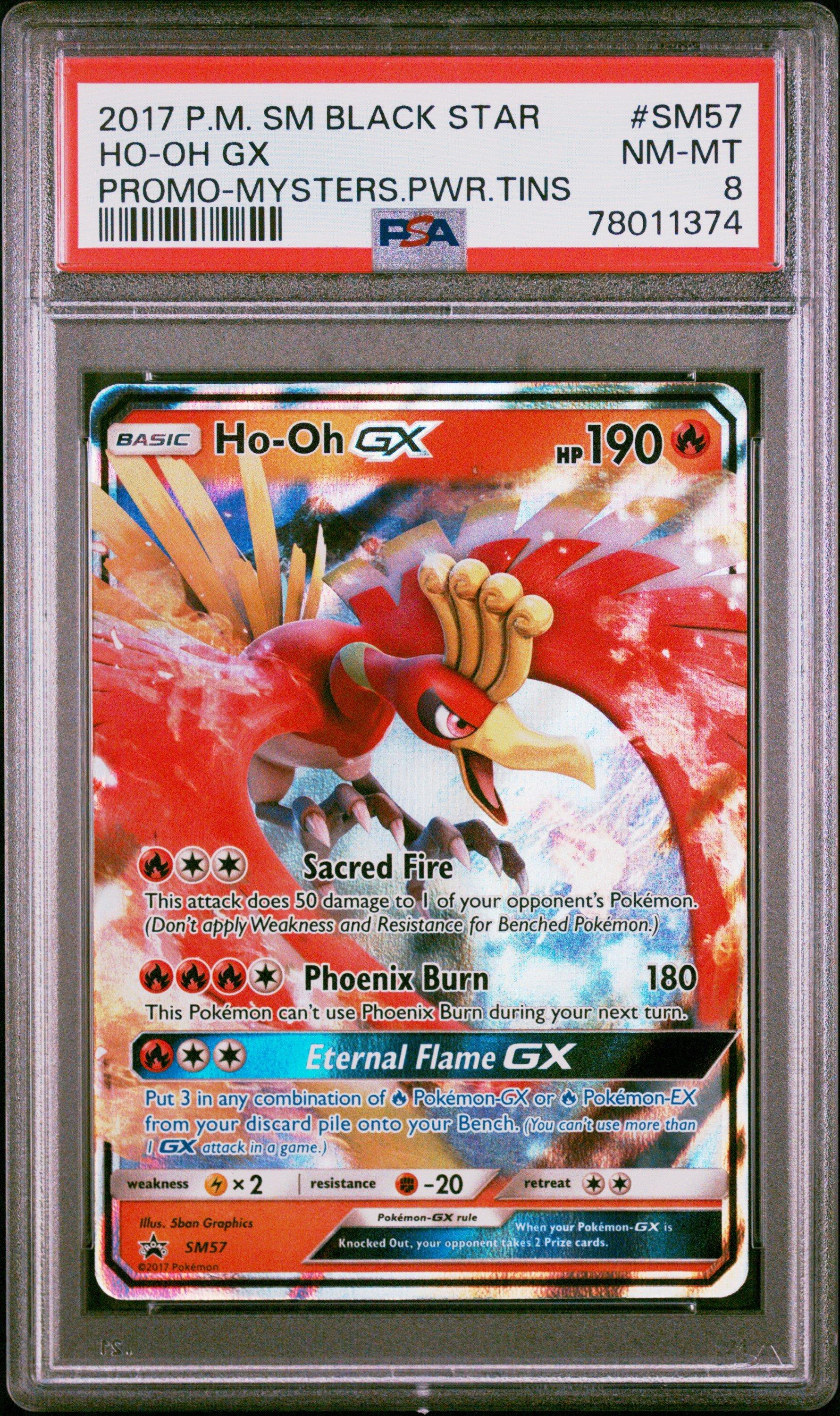 2017 Pokemon Sm Black Star Promo Sm57 Ho-oh Gx Mysterious Powers Tins PSA 8  Graded Card | GameStop