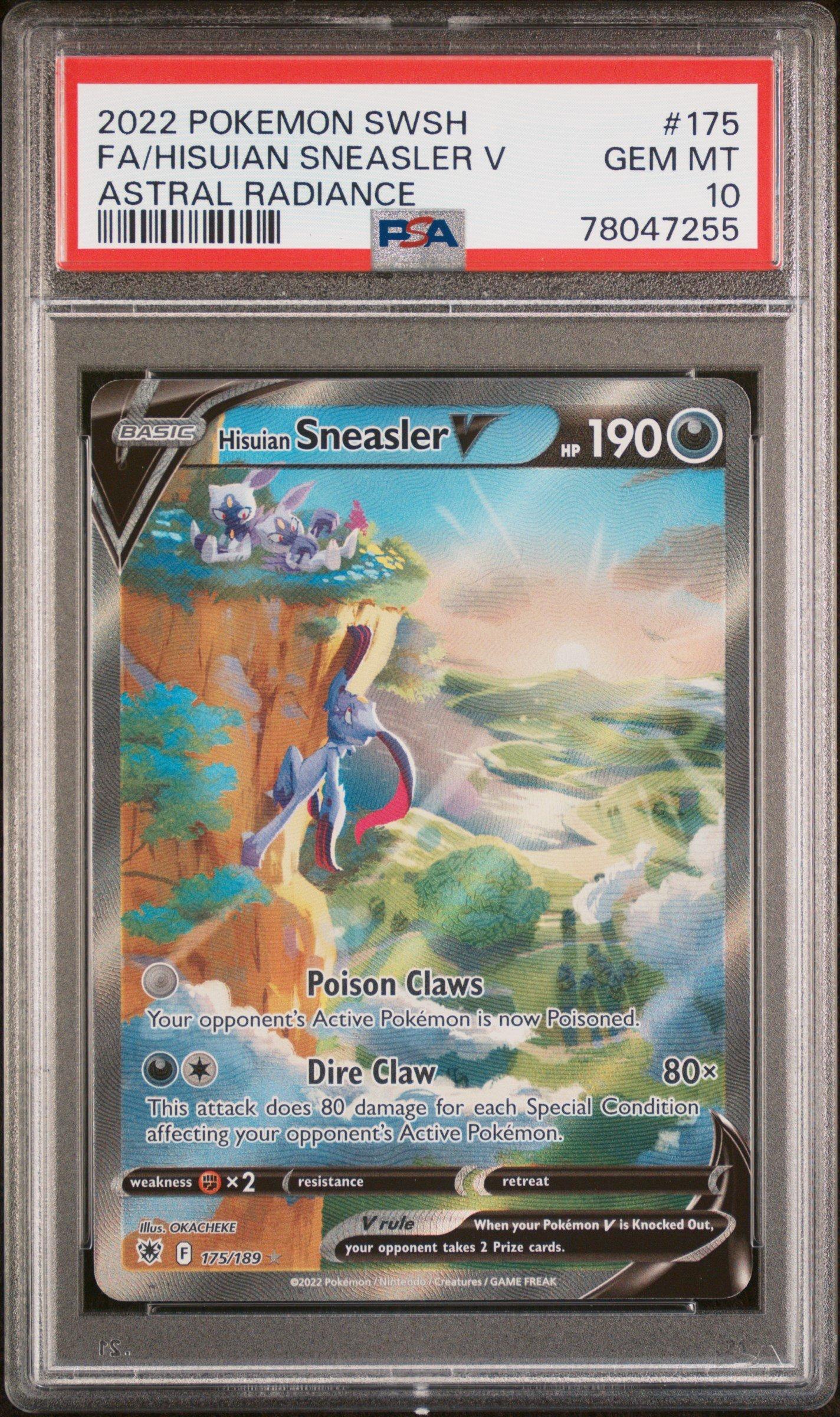 sneasler v pokemon card value Hisuian Rare Ultra (175/189) Astral Radiance  Bescards Honor the incredible history of the TCG hobby by adding this Hisuian Sneasler V 2022 Pokemon Astral Radiance Ultra Rare #175 PSA Authenticated 9 Card to your vault Hisuian Sneasler V (Alternate Full