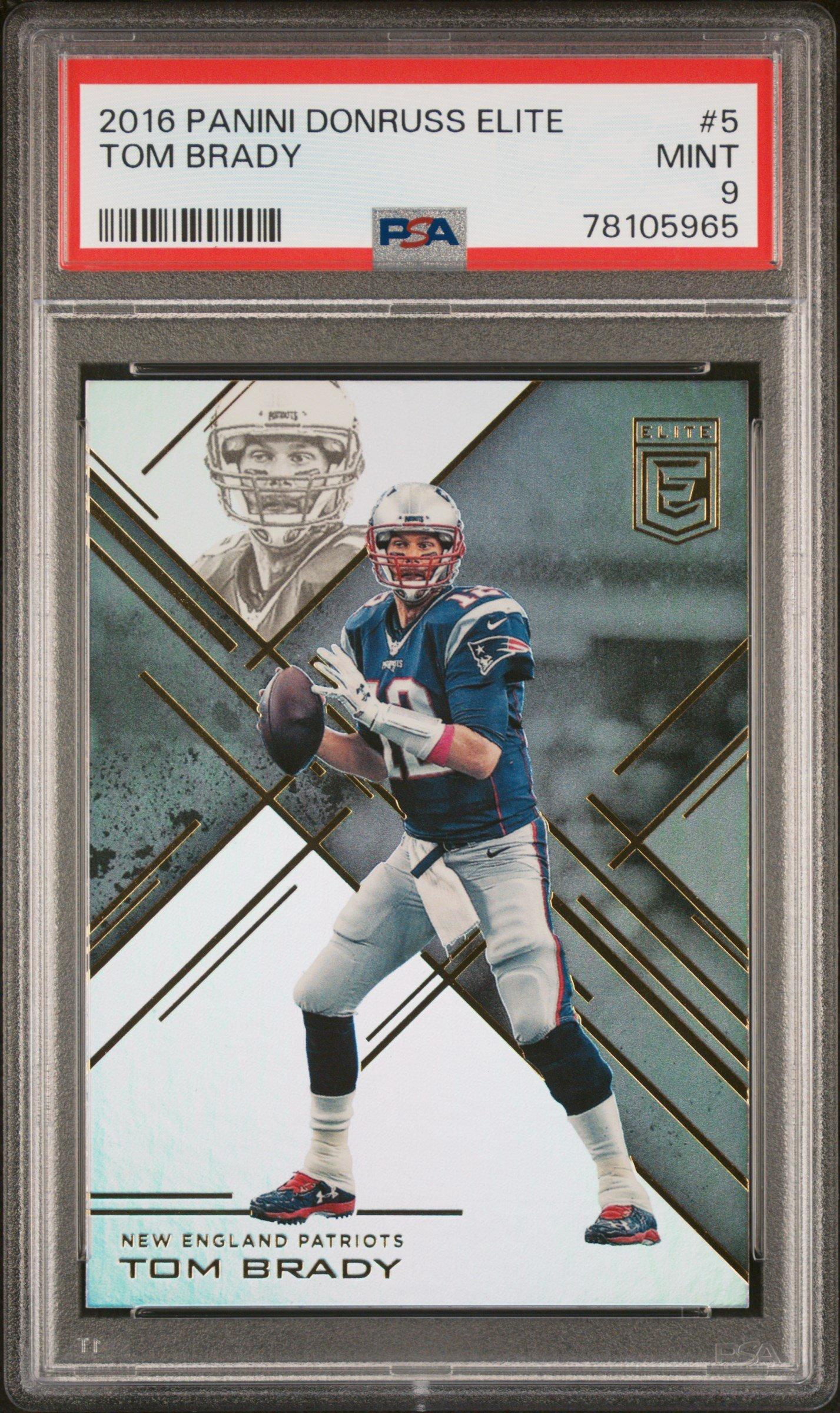 2016 Panini Donruss Elite 5 Tom Brady PSA 9