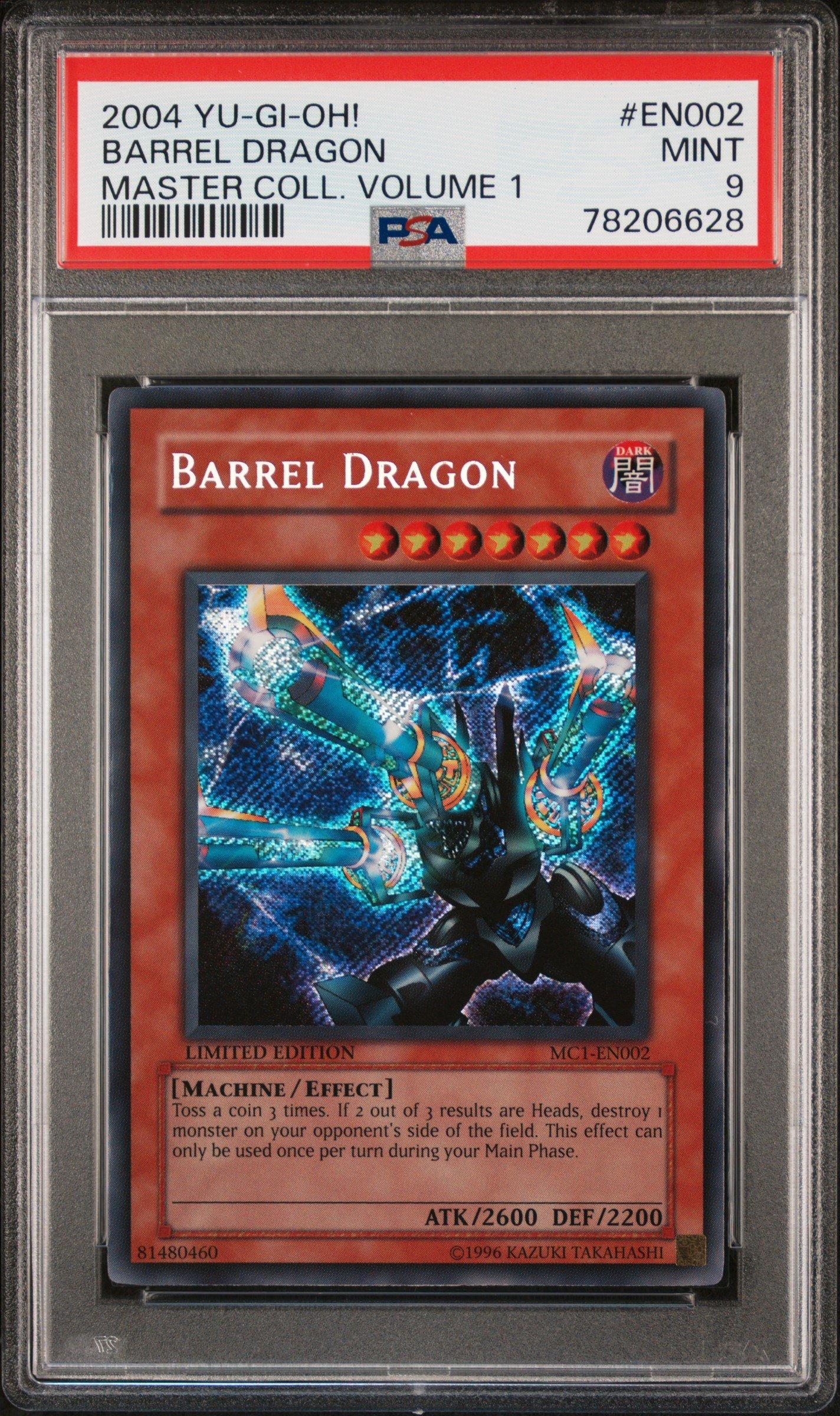 2004 Yu-gi-oh! Master Collection Volume 1 En002 Barrel Dragon PSA