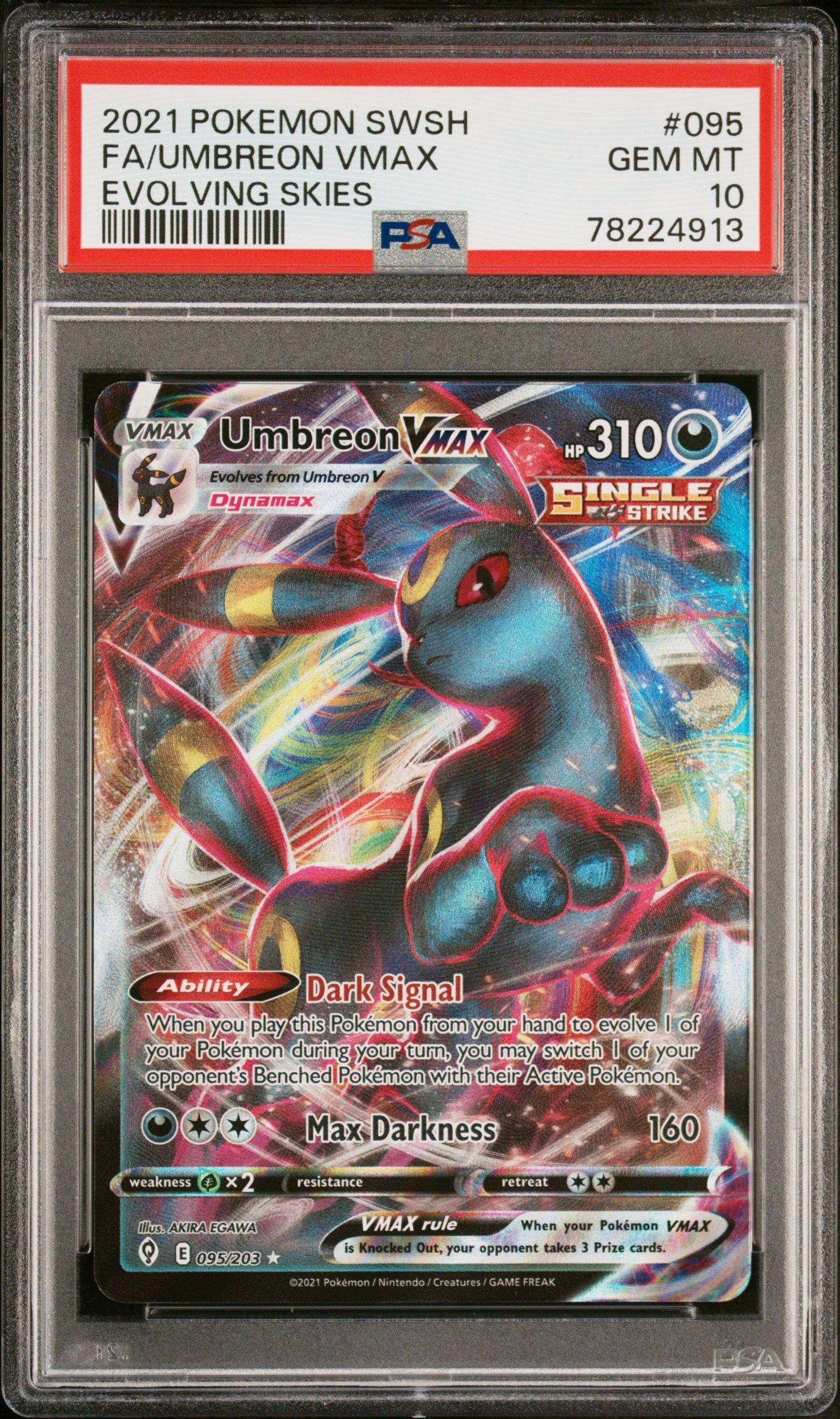 PSA 10 Umbreon VMAX ポケモンカード 2021 Pokemon Sword & Shield Evolving Skies 095 Full Art/umbreon