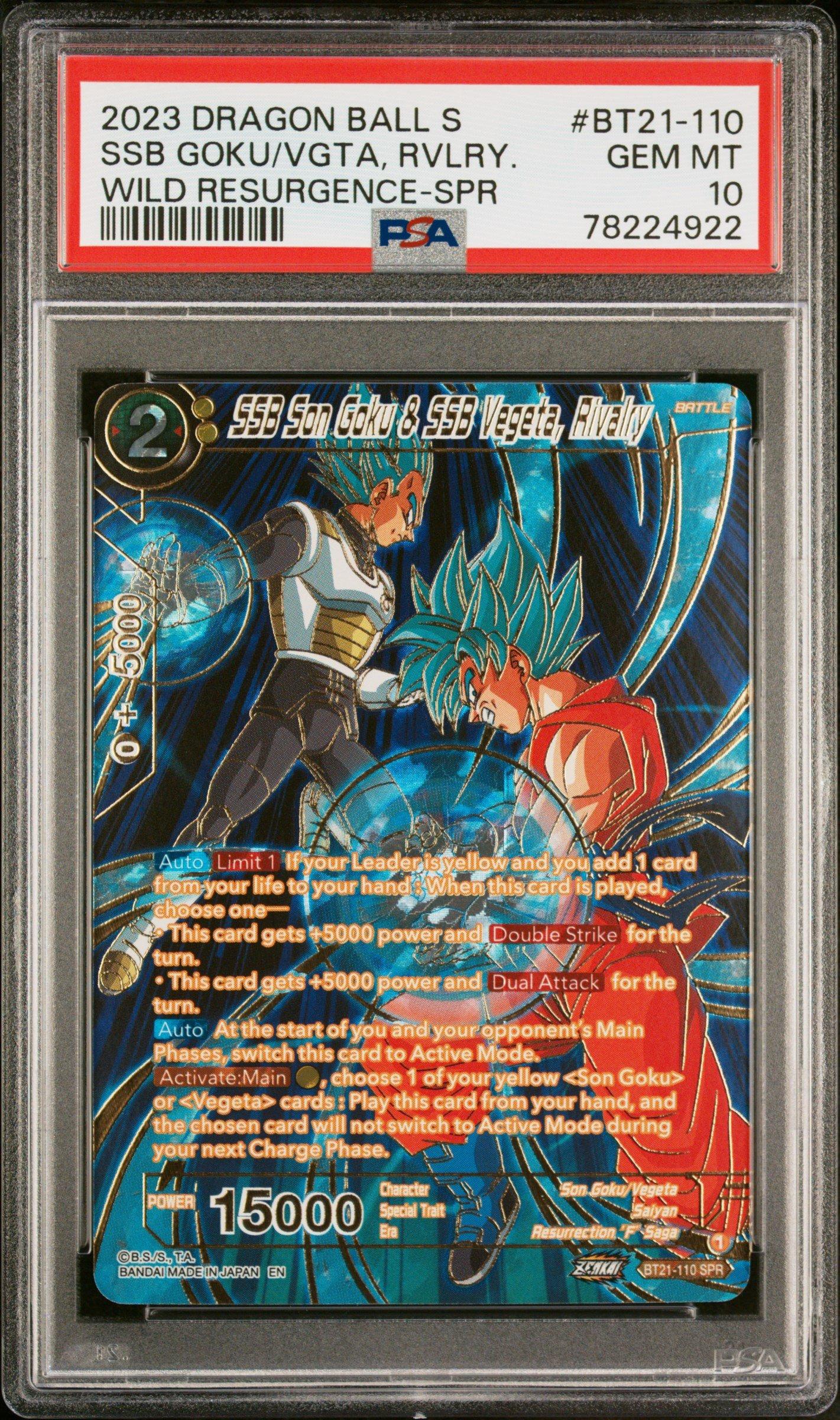 2023 Dragon Ball Super Card Game Series 21 Wild Resurgence Bt21-110 Ssb Son  Goku & Ssb Vegeta, Rivalry Special Rare PSA 10 Graded Card | GameStop