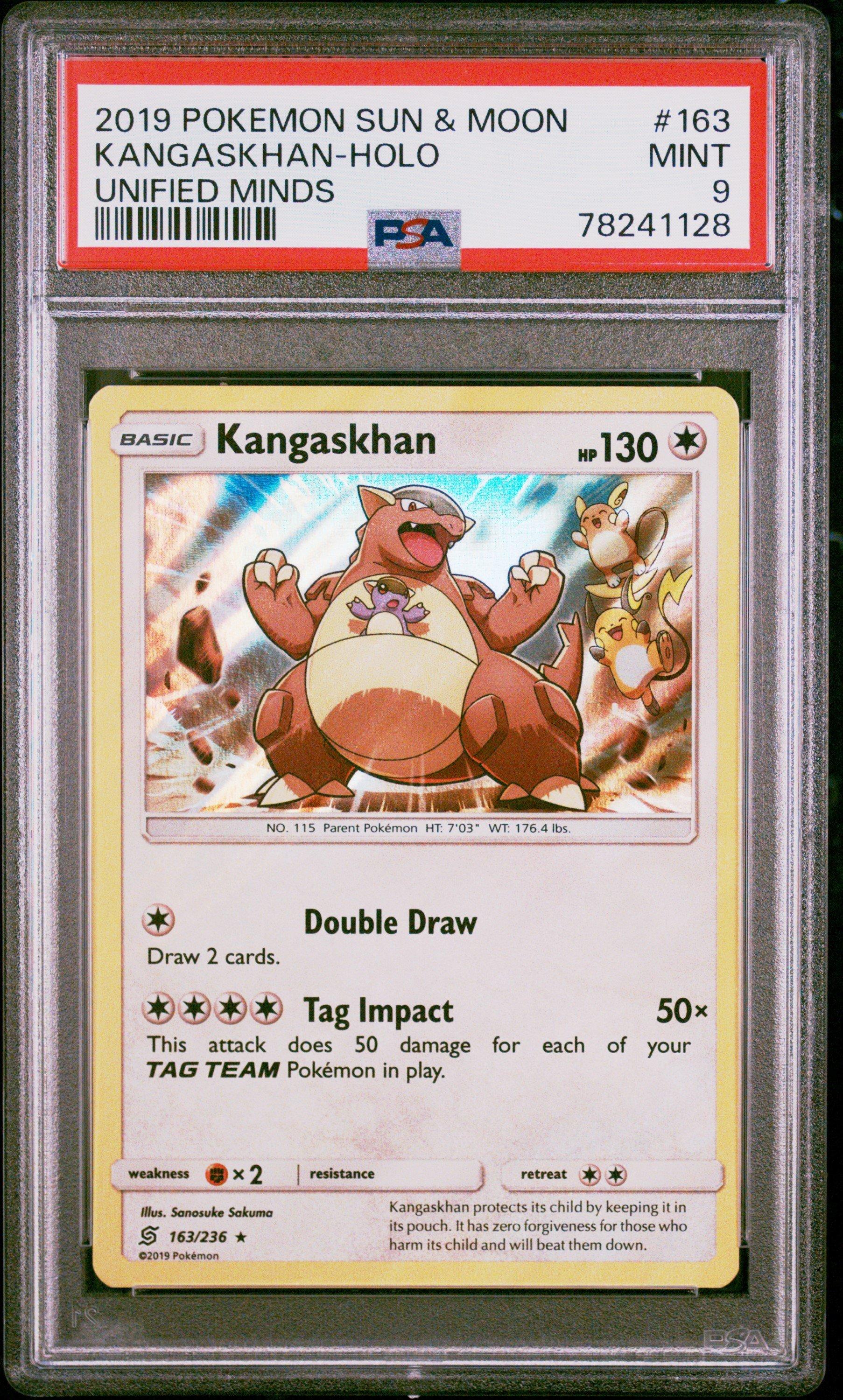 2019 Pokemon Sun & Moon Unified Minds 163 Kangaskhan-holo PSA 9