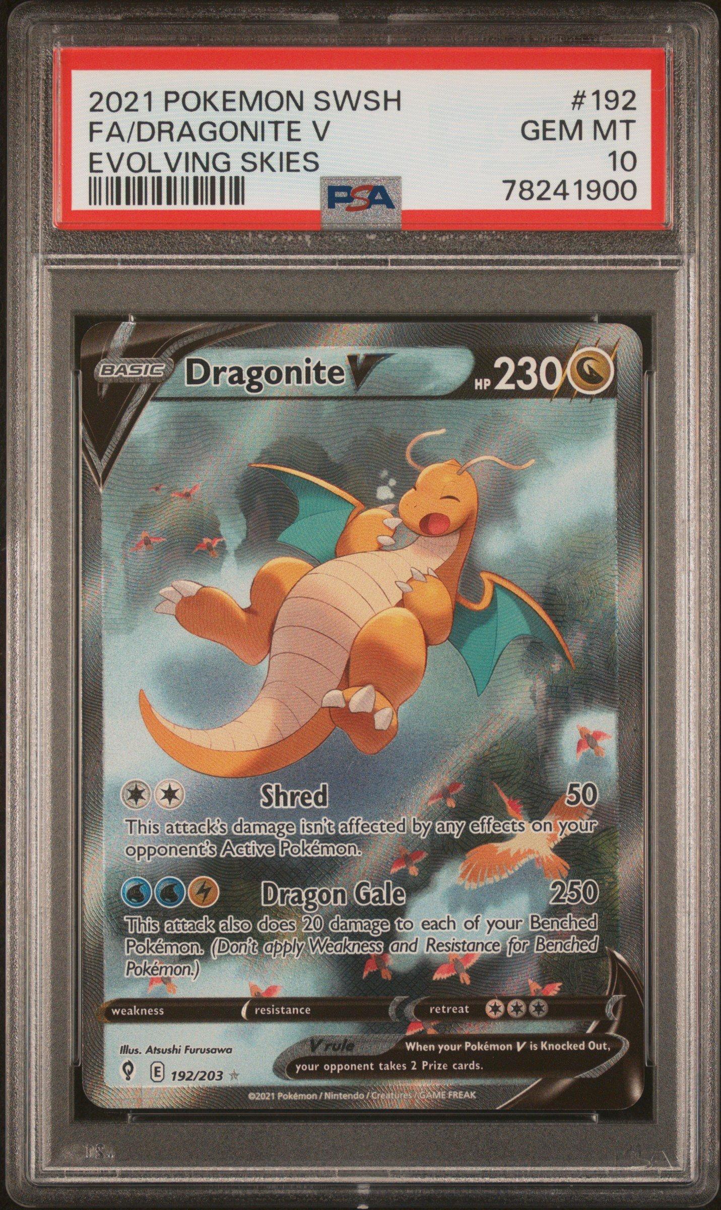 dragonite v pokemon card (Alternate Full Art) Evolving Skies Singles Dragonite V - Pokemon TCG