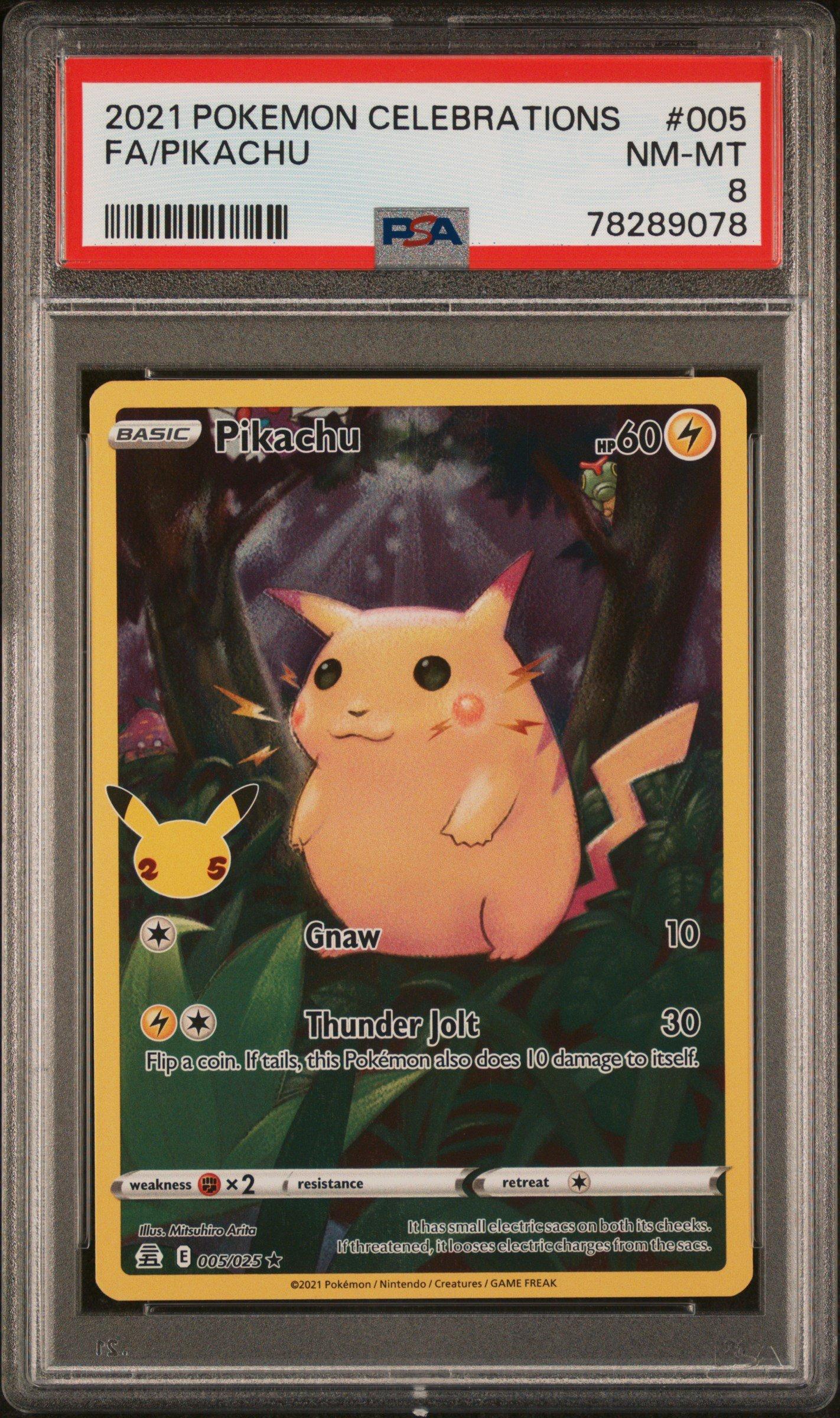 pikachu pokemon card value 2021 2021 Pokemon Celebrations 006 Flying Pikachu V PSA 9