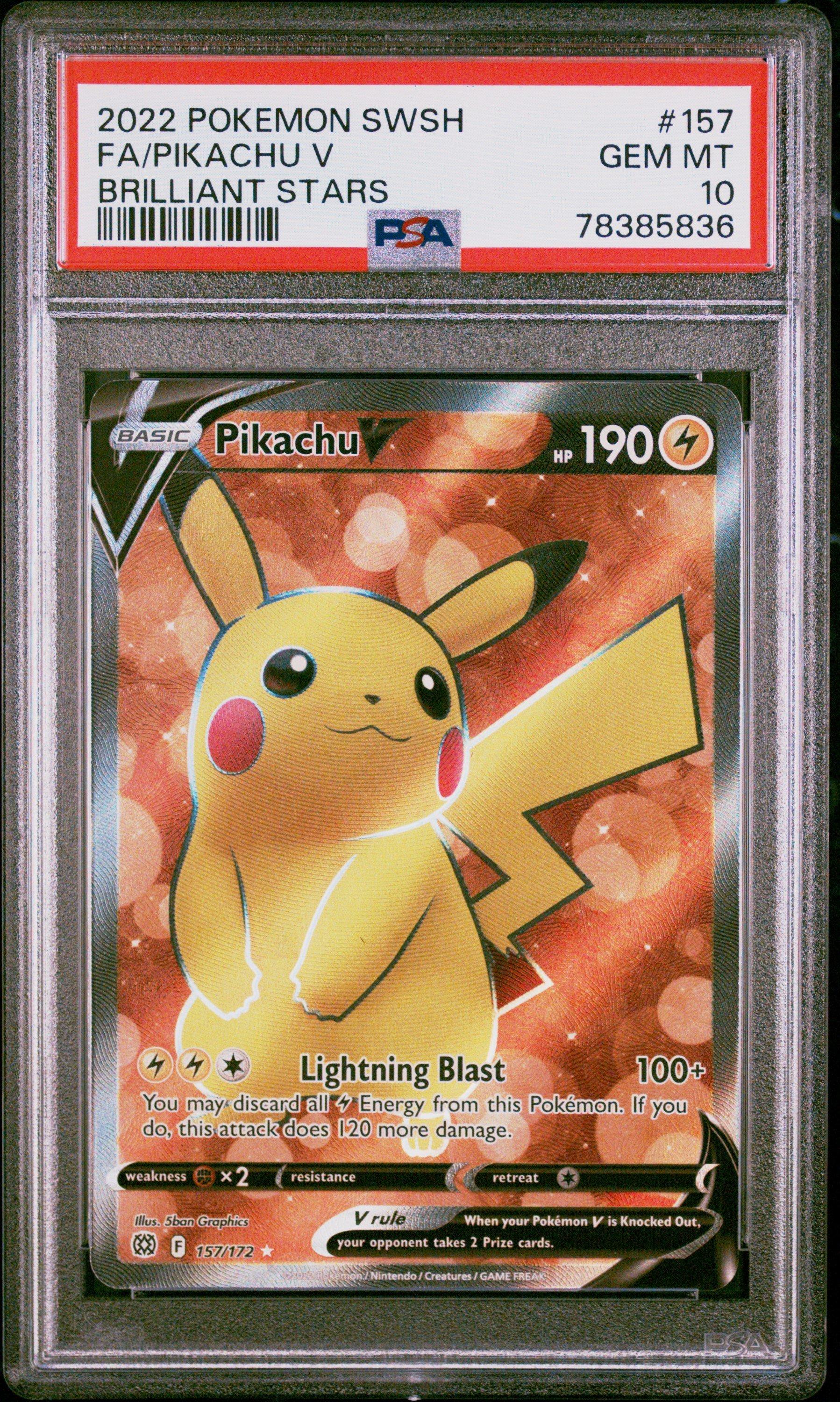 2022 Pokemon Sword & Shield Brilliant Stars 157 Full Art/pikachu V