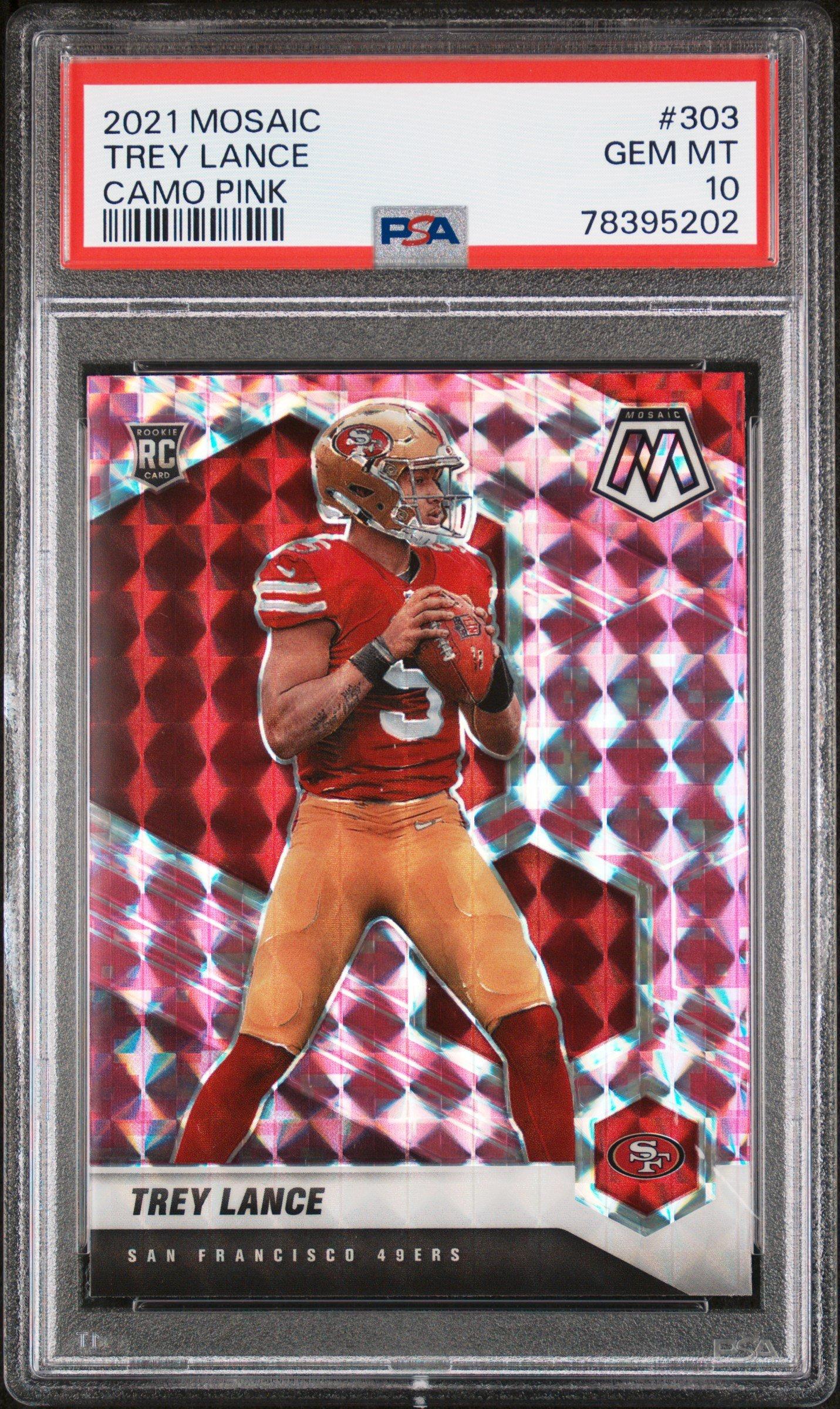 2021 Panini Mosaic popular Trey Lance Camo Pink PSA 10 Gem Mint Rookie