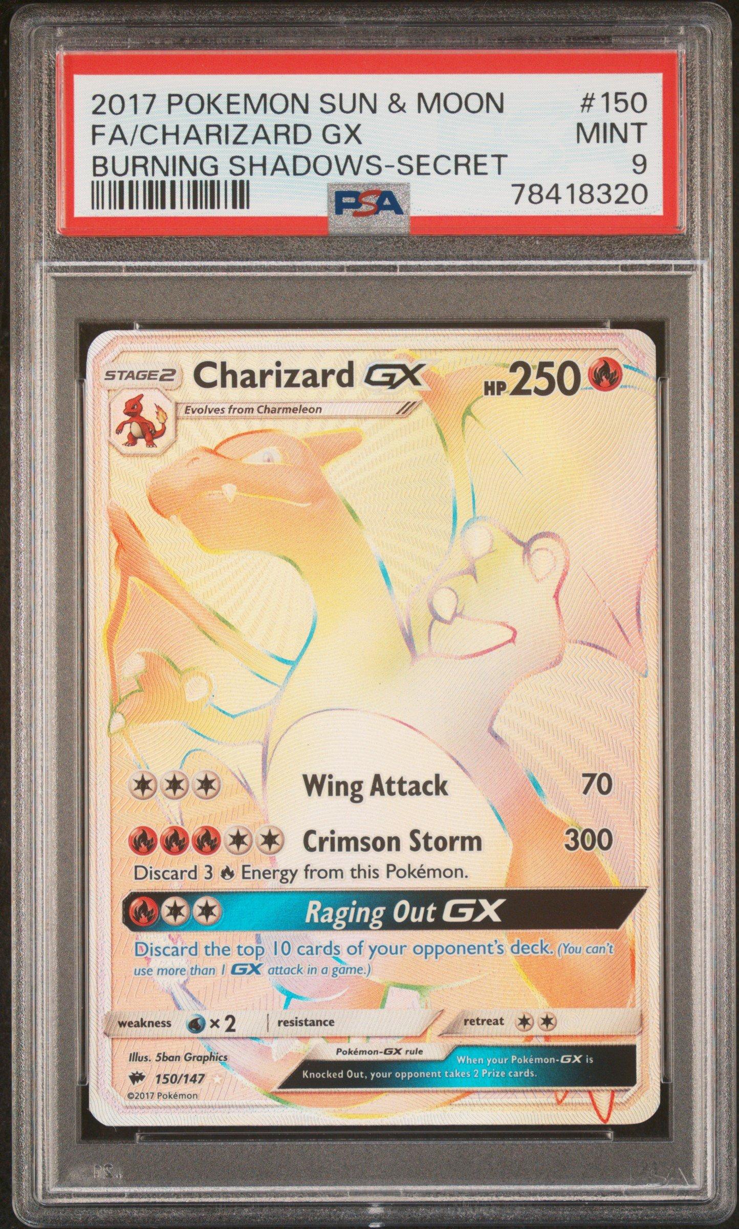 2017 Pokemon Sun & Moon Burning Shadows 150 Full Art/charizard Gx
