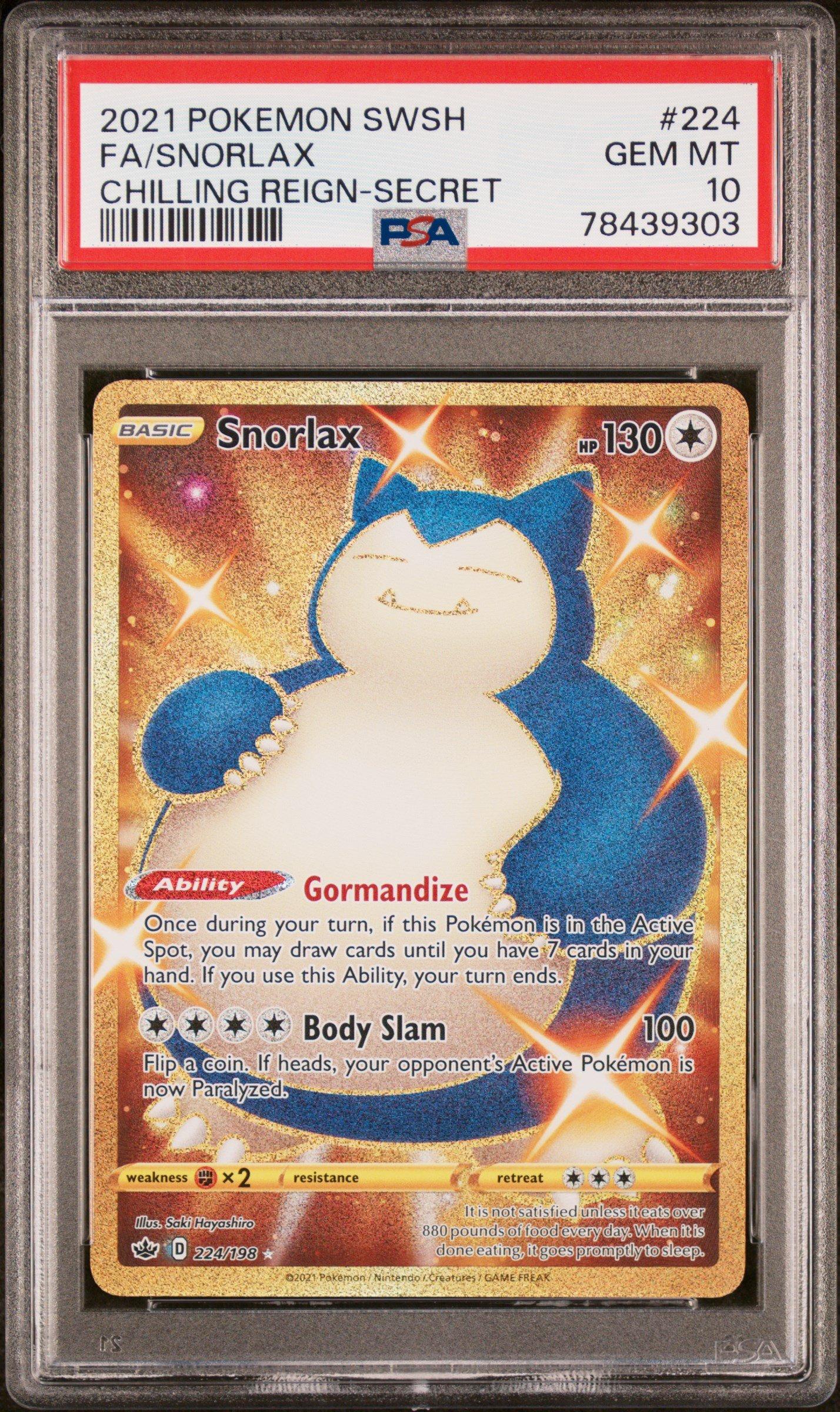 2021 Pokemon Sword & Shield Chilling Reign 224 Full Art/snorlax
