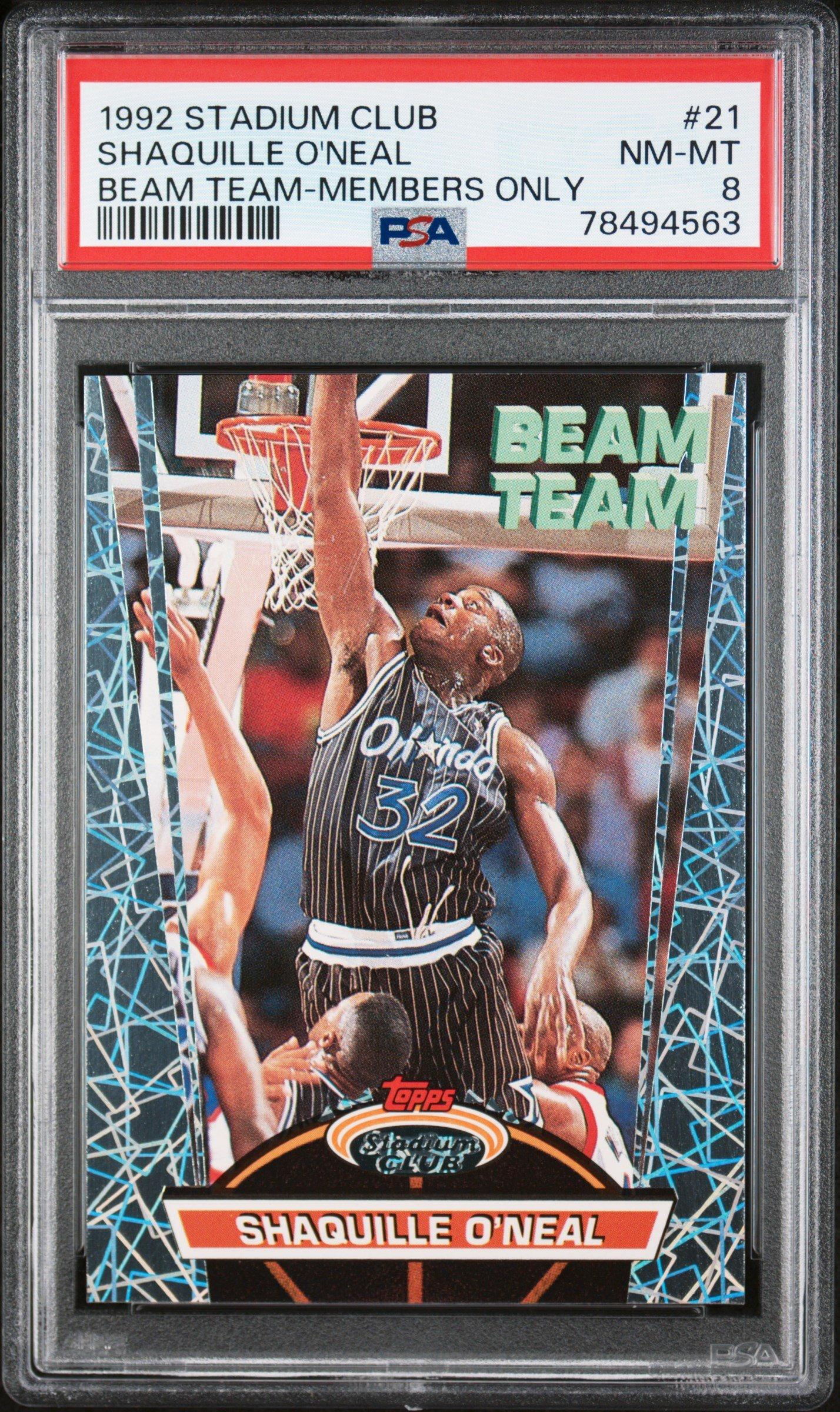 1992 Stadium Club Beam Team 21 Shaquille O'neal Members Only PSA 8