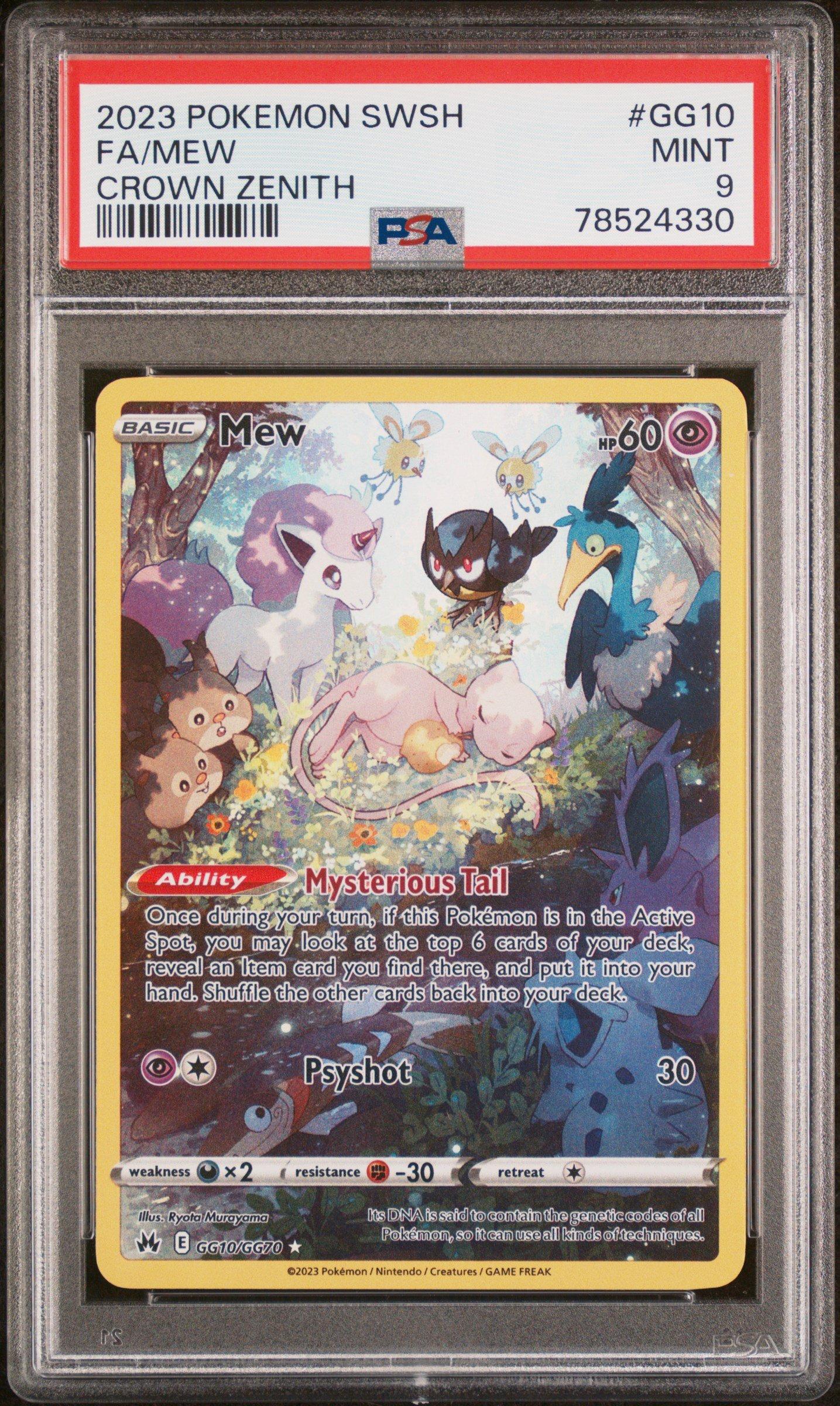 2023 Pokemon Sword And Shield Crown Zenith Gg10 Full Art/mew PSA 9