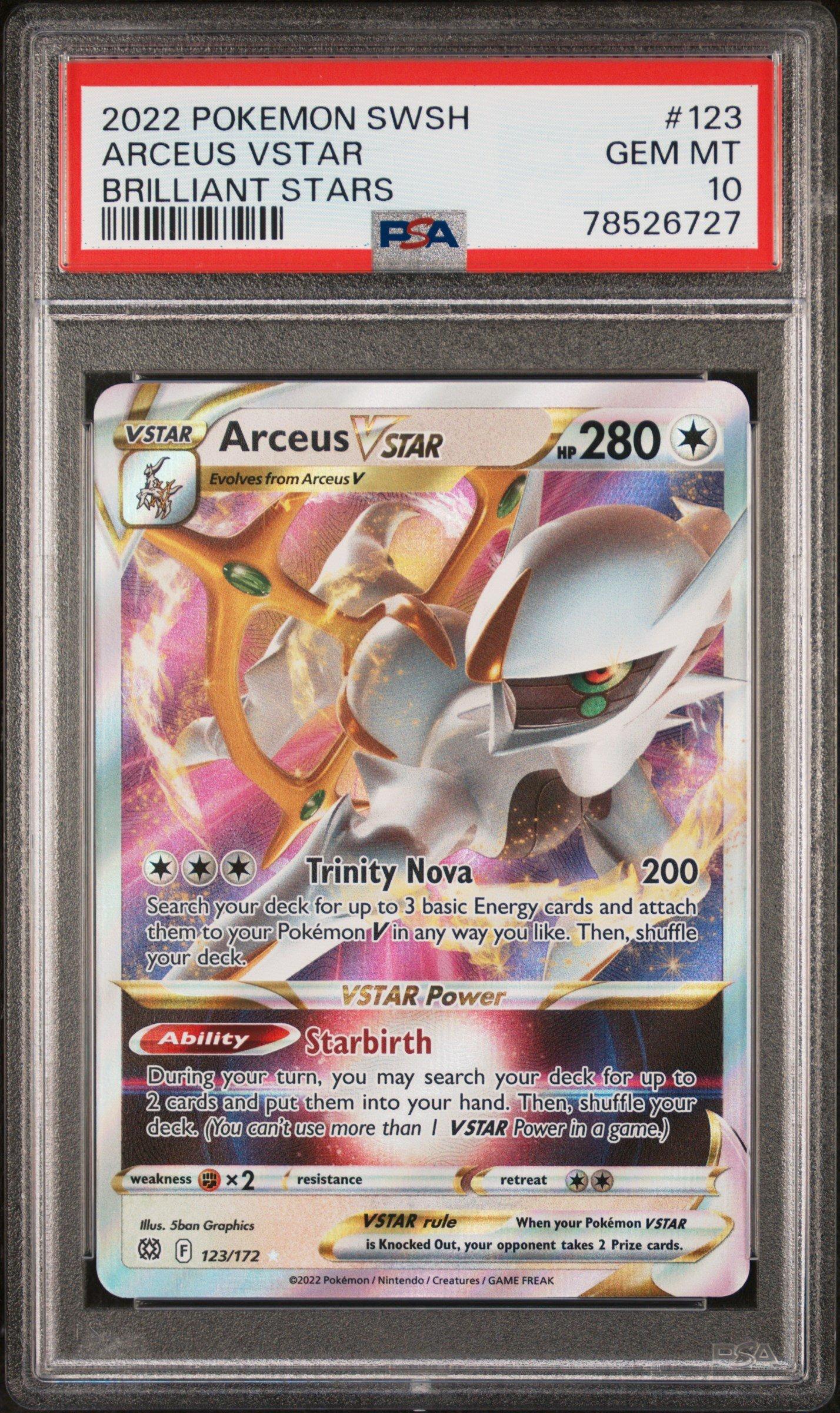 2022 Pokemon Sword & Shield Brilliant Stars 123 Arceus Vstar PSA