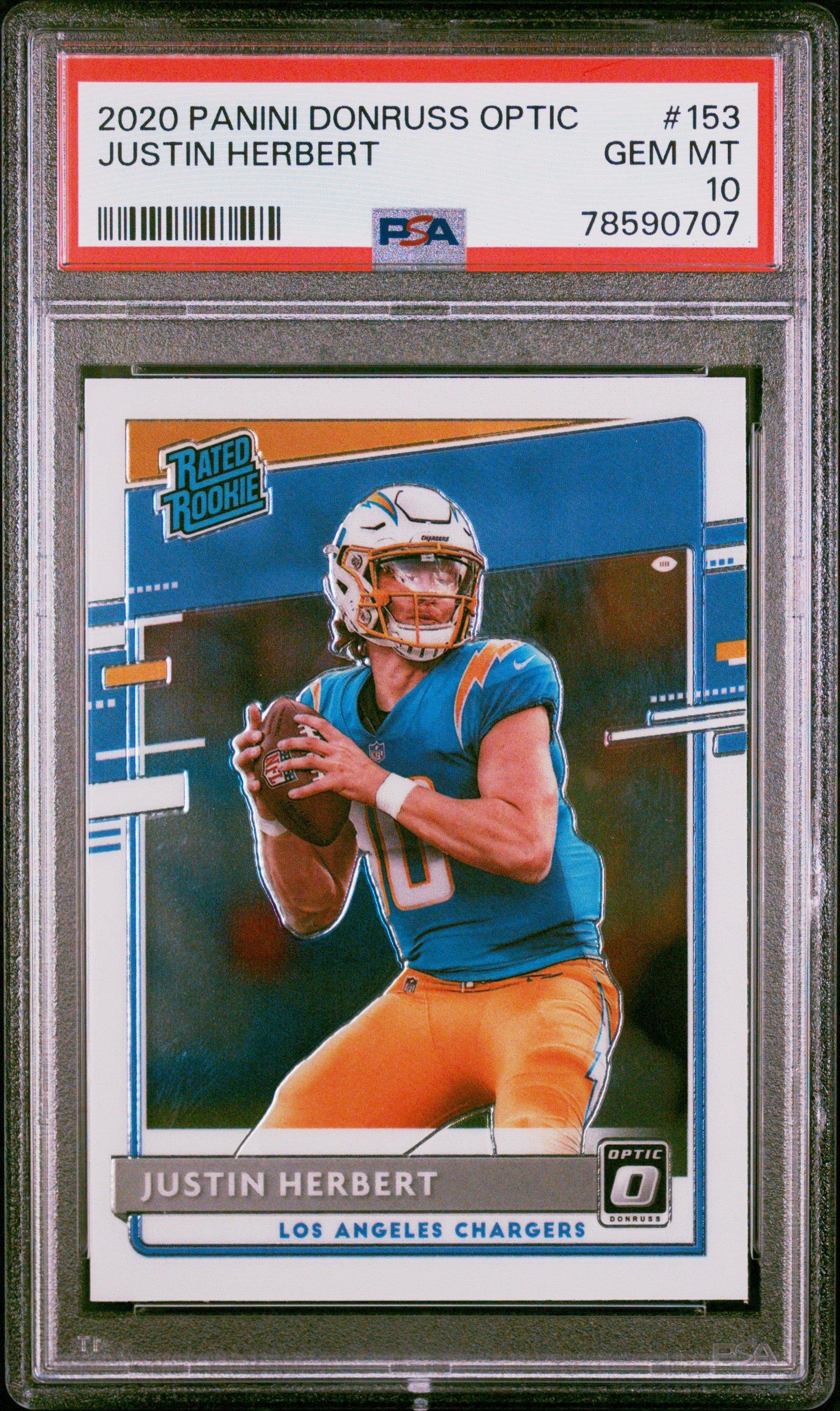 2020 Panini Donruss Optic 153 Justin Herbert PSA 10