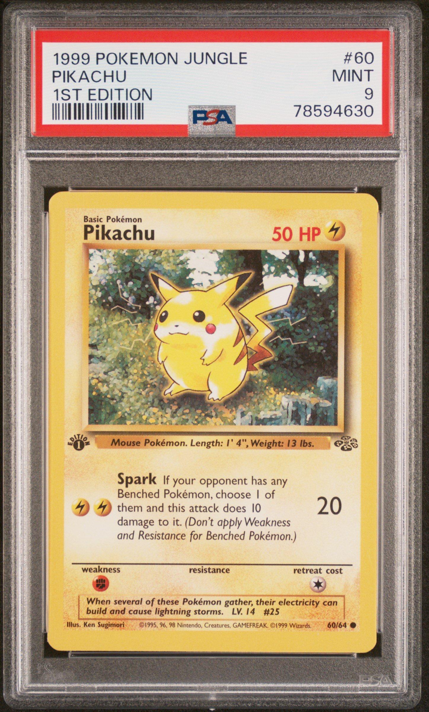 ポケモン 60 1999 Pokemon Jungle 60 Pikachu 1st Edition PSA 9 Graded Card