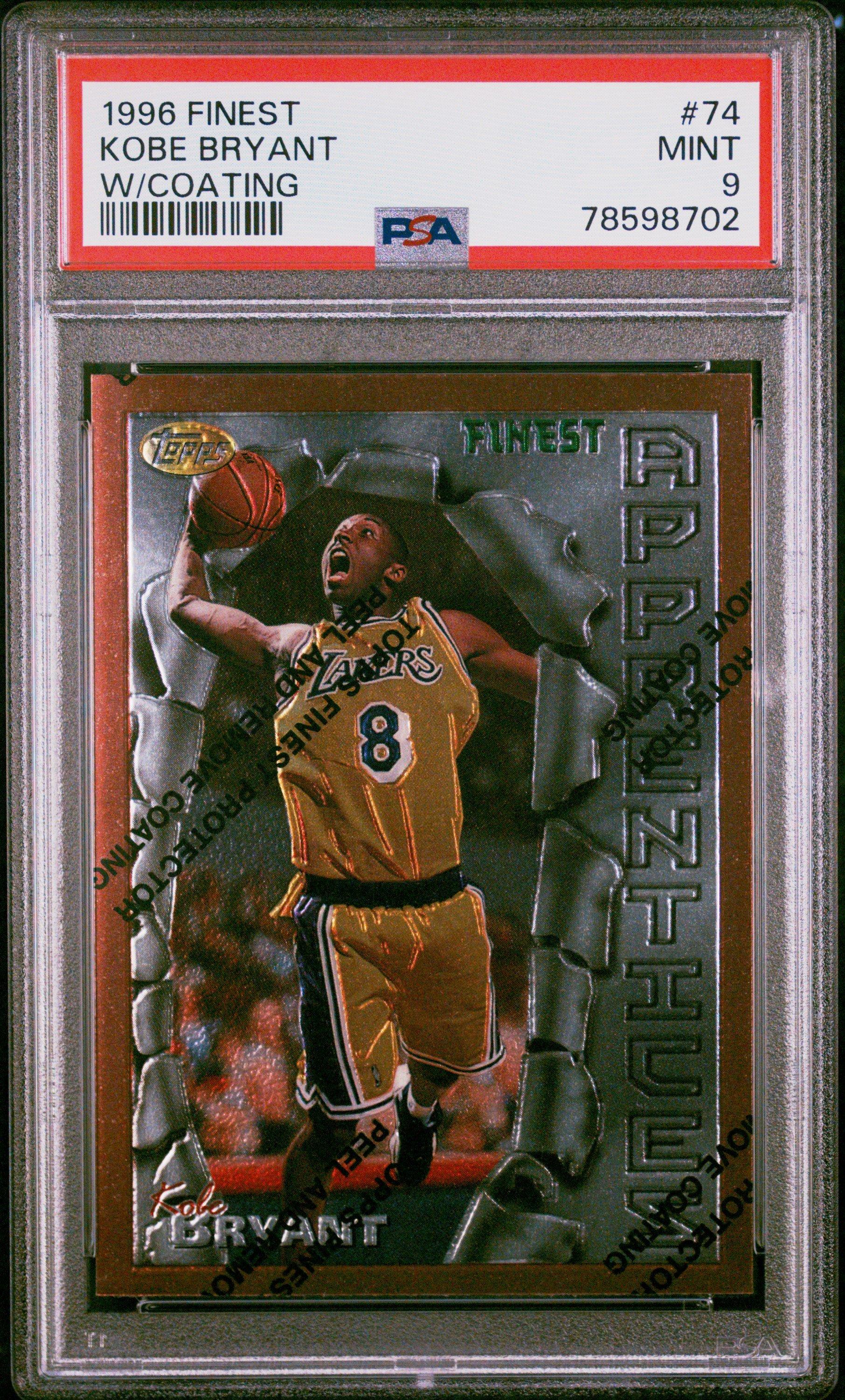 1996 Finest 74 Kobe Bryant W/coating PSA 9