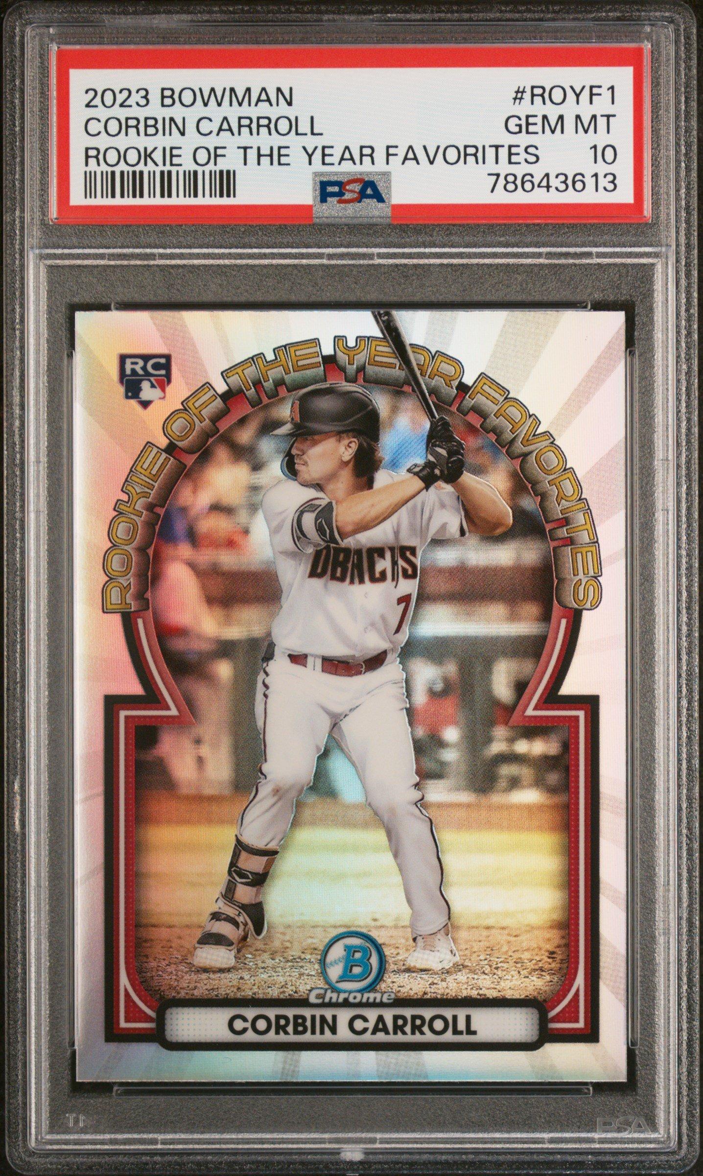2023 Bowman Rookie Of The Year Favorites Royf1 Corbin Carroll PSA 10