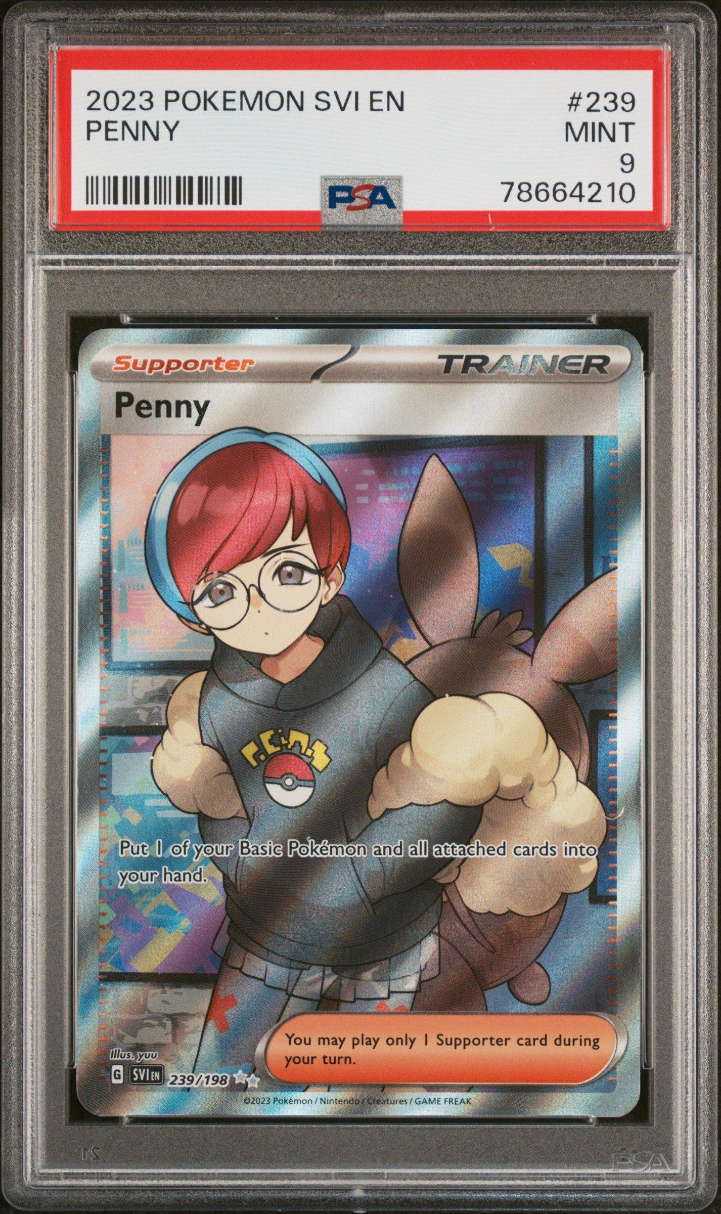 2023 Pokemon SV: Scarlet & Violet 239 Penny Ultra Rare PSA 9