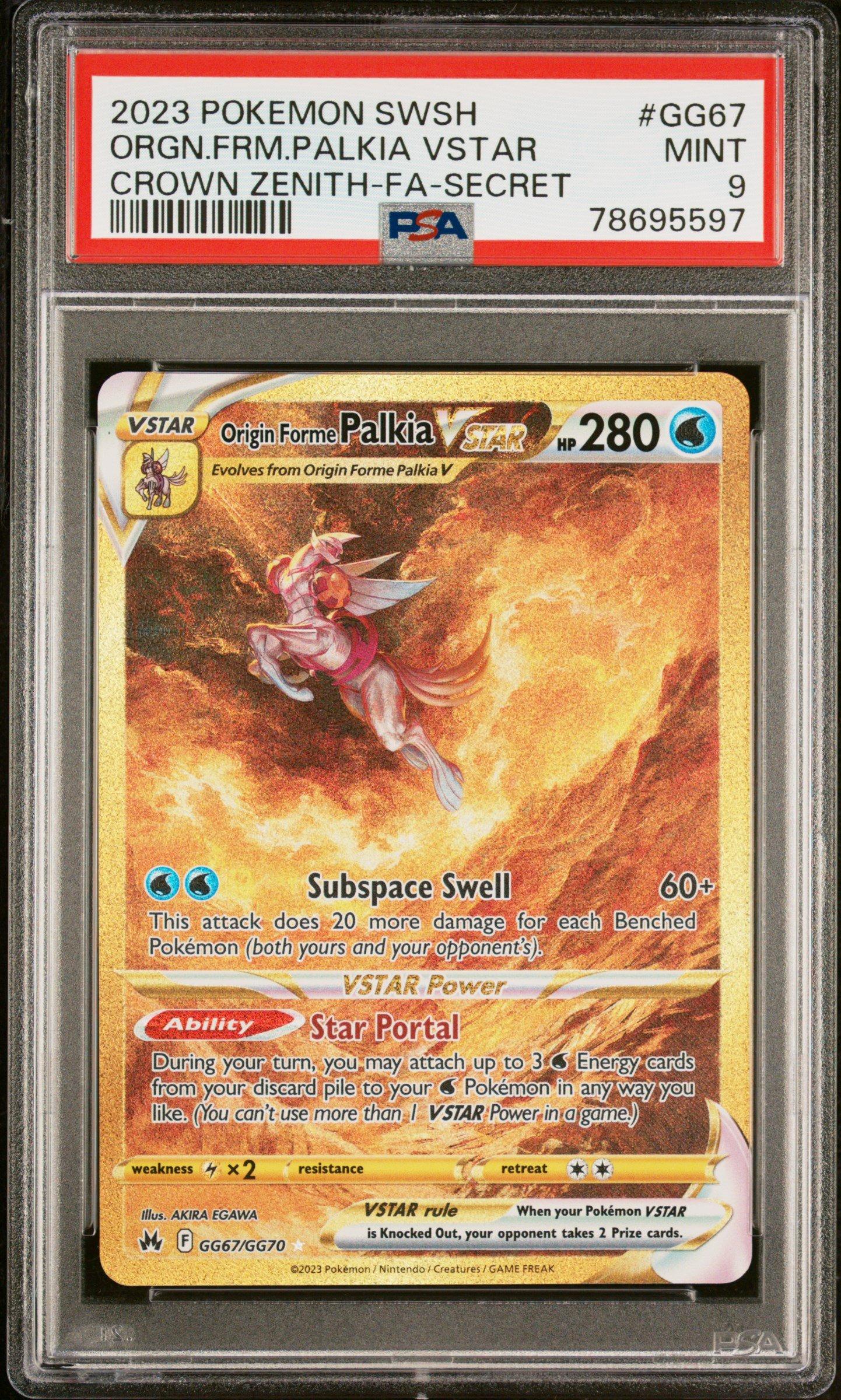 2023 Pokemon Sword And Shield Crown Zenith Gg67 Full Art/origin Forme  Palkia Vstar Secret PSA 9 Graded Card | GameStop