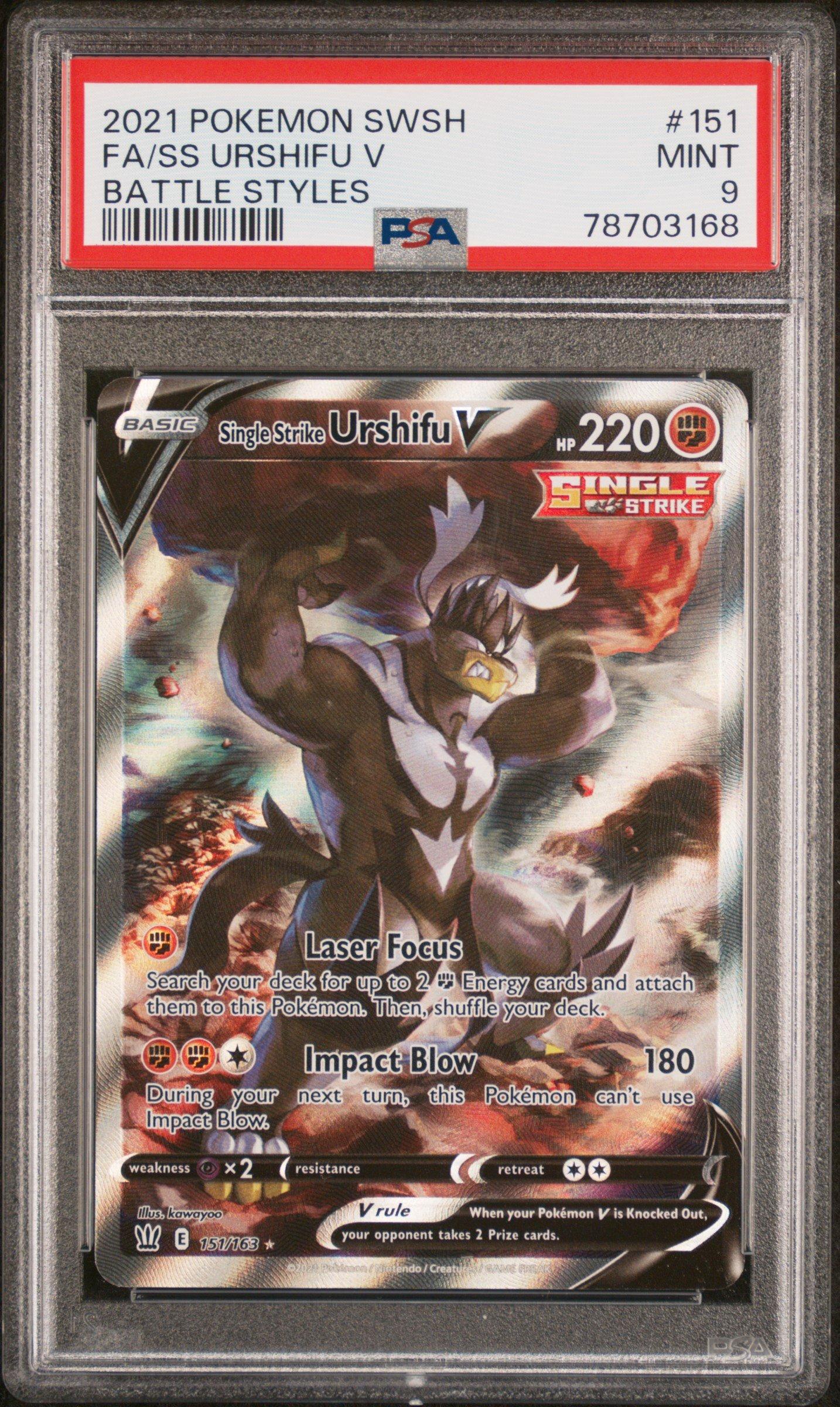 2021 Pokemon Sword & Shield Battle Styles 151 Fa/ss Urshifu V PSA 9
