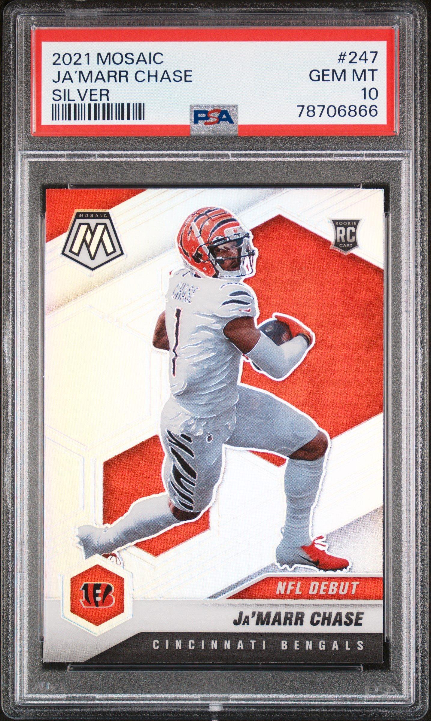 2021 Panini Mosaic 247 Ja’marr Chase Silver PSA 10
