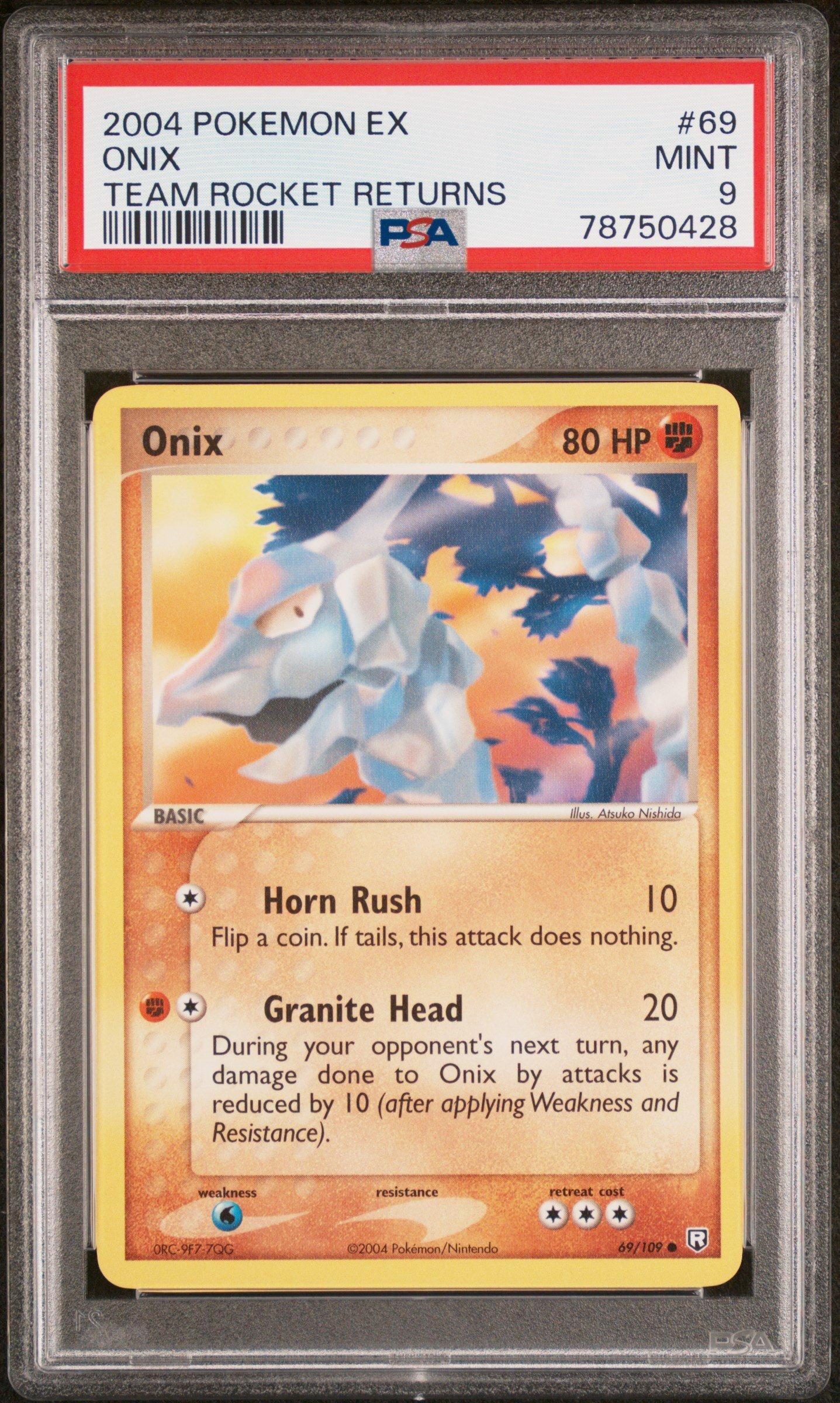 2004 Pokemon Ex Team Rocket Returns 69 Onix PSA 9